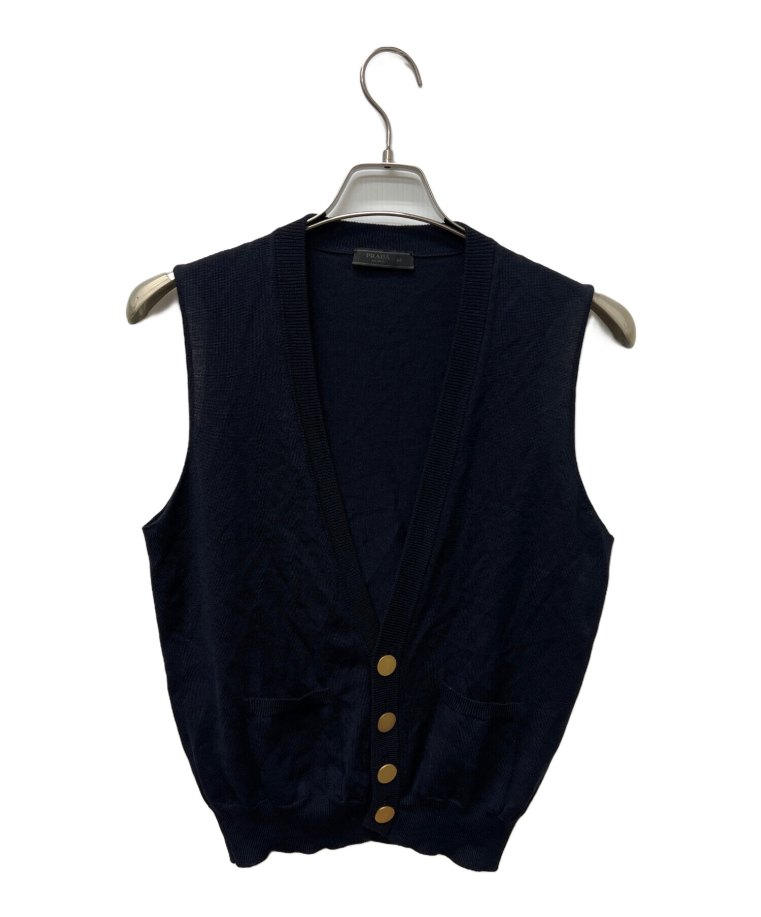 中古・古着通販】PRADA (プラダ) ニットベスト ネイビー サイズ:46