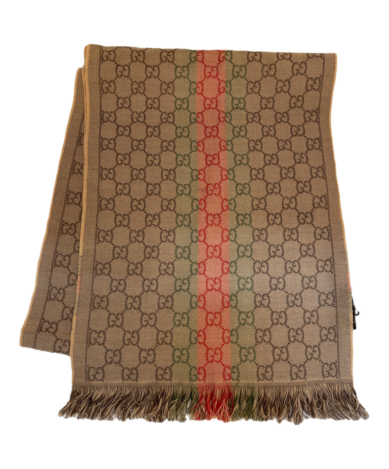 GUCCI マフラー　シェリーラインGGスプリー 中古・古着通販】GUCCI (グッチ) シェリーライン マフラー ブラウン