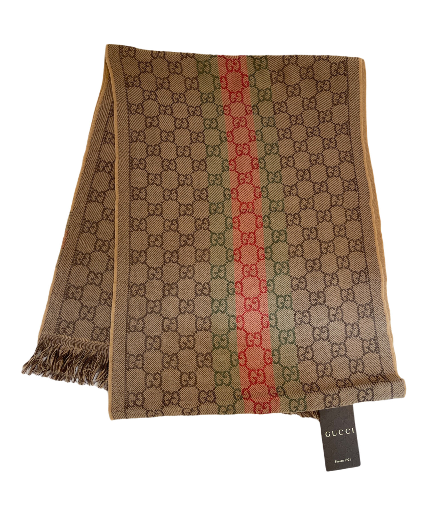 中古・古着通販】GUCCI (グッチ) シェリーライン マフラー ブラウン