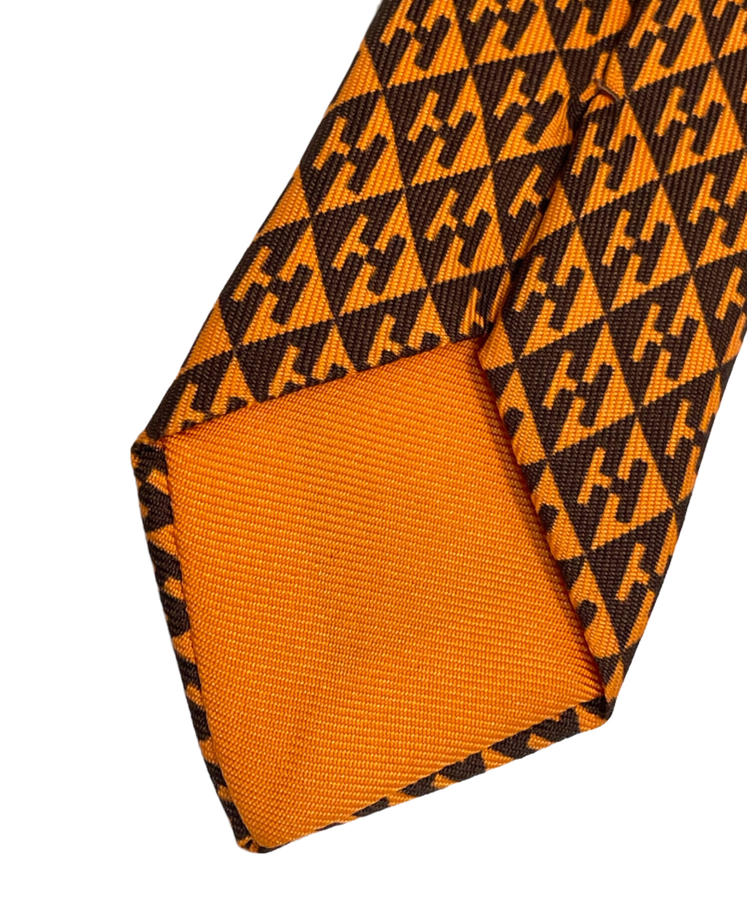 HERMES オレンジ パターン ネクタイ HERMES オレンジ パターン ネクタイ