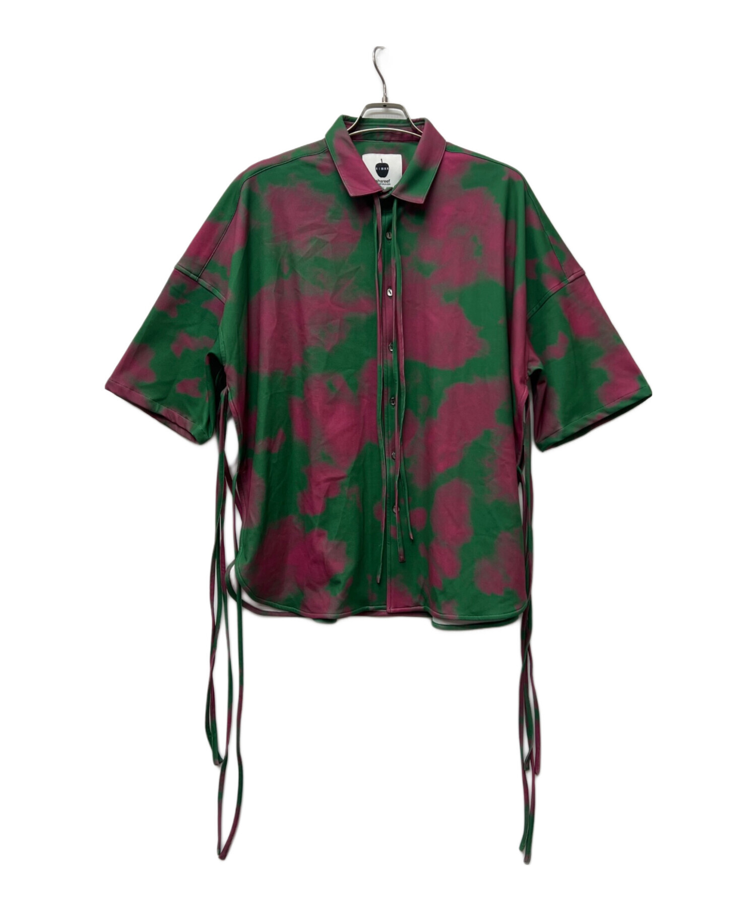 中古・古着通販】SHAREEF (シャリーフ) 半袖シャツ グリーン×ピンク 