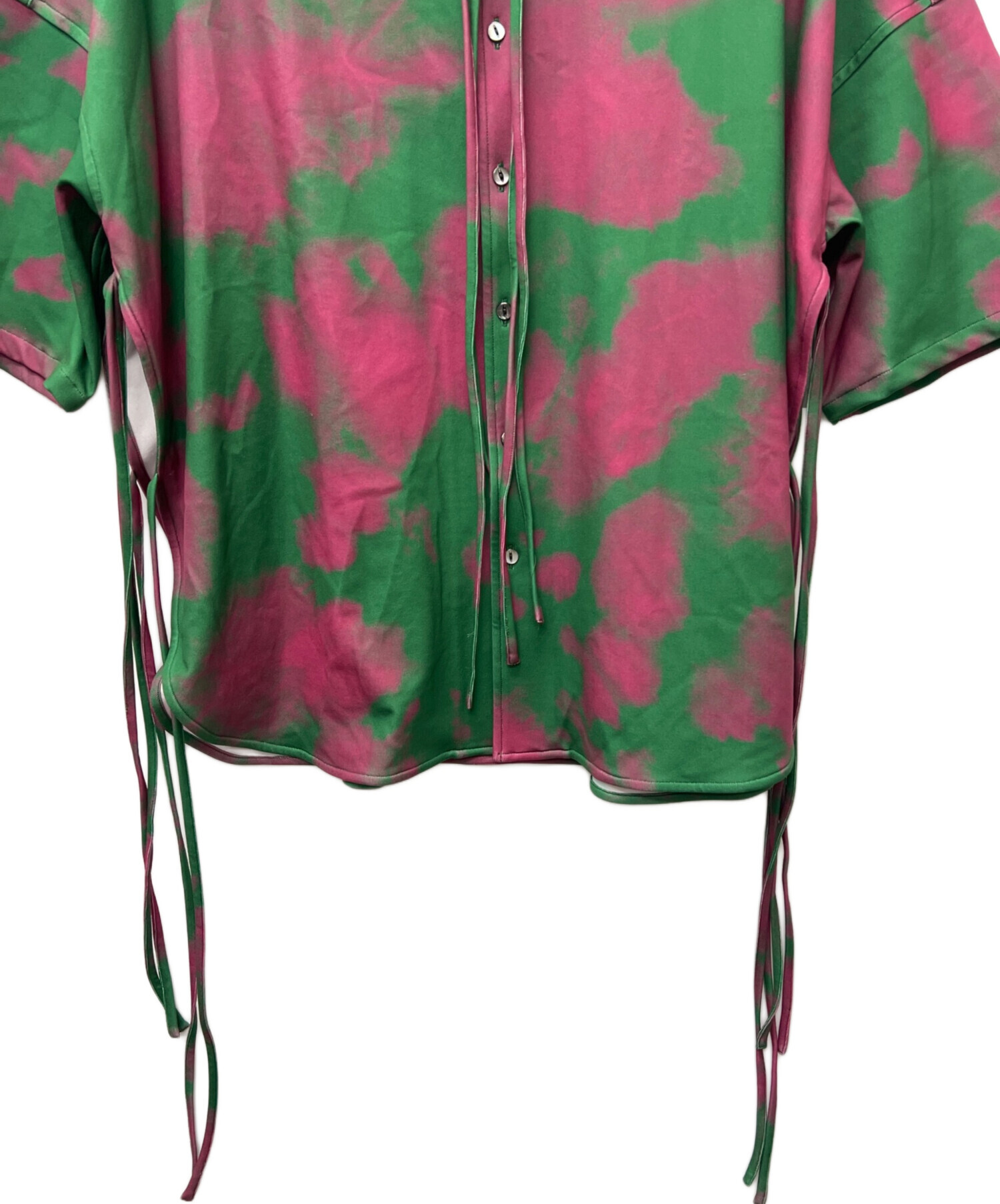中古・古着通販】SHAREEF (シャリーフ) 半袖シャツ グリーン×ピンク 
