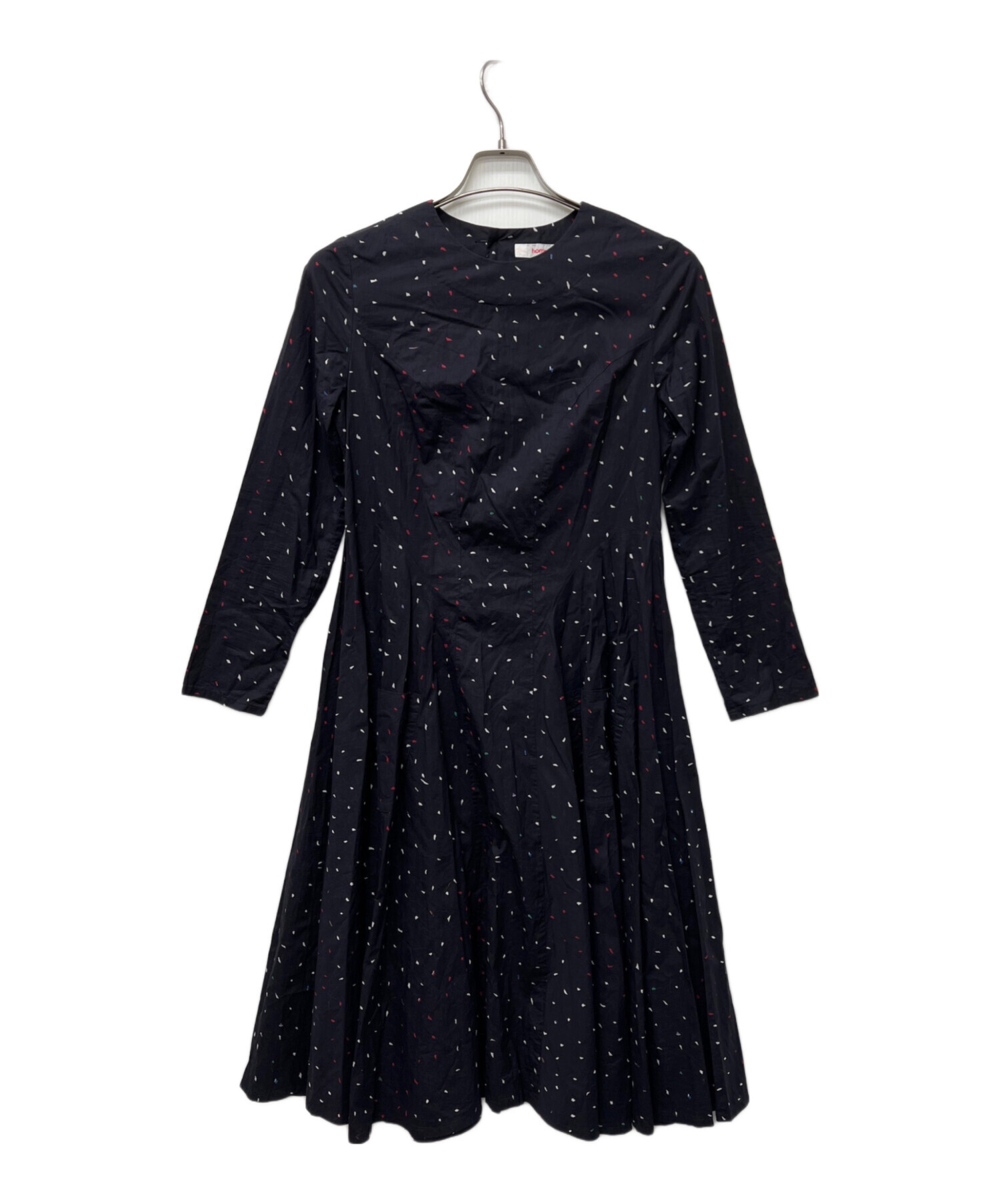 中古・古着通販】homspun (ホームスパン) 長袖ワンピース ネイビー