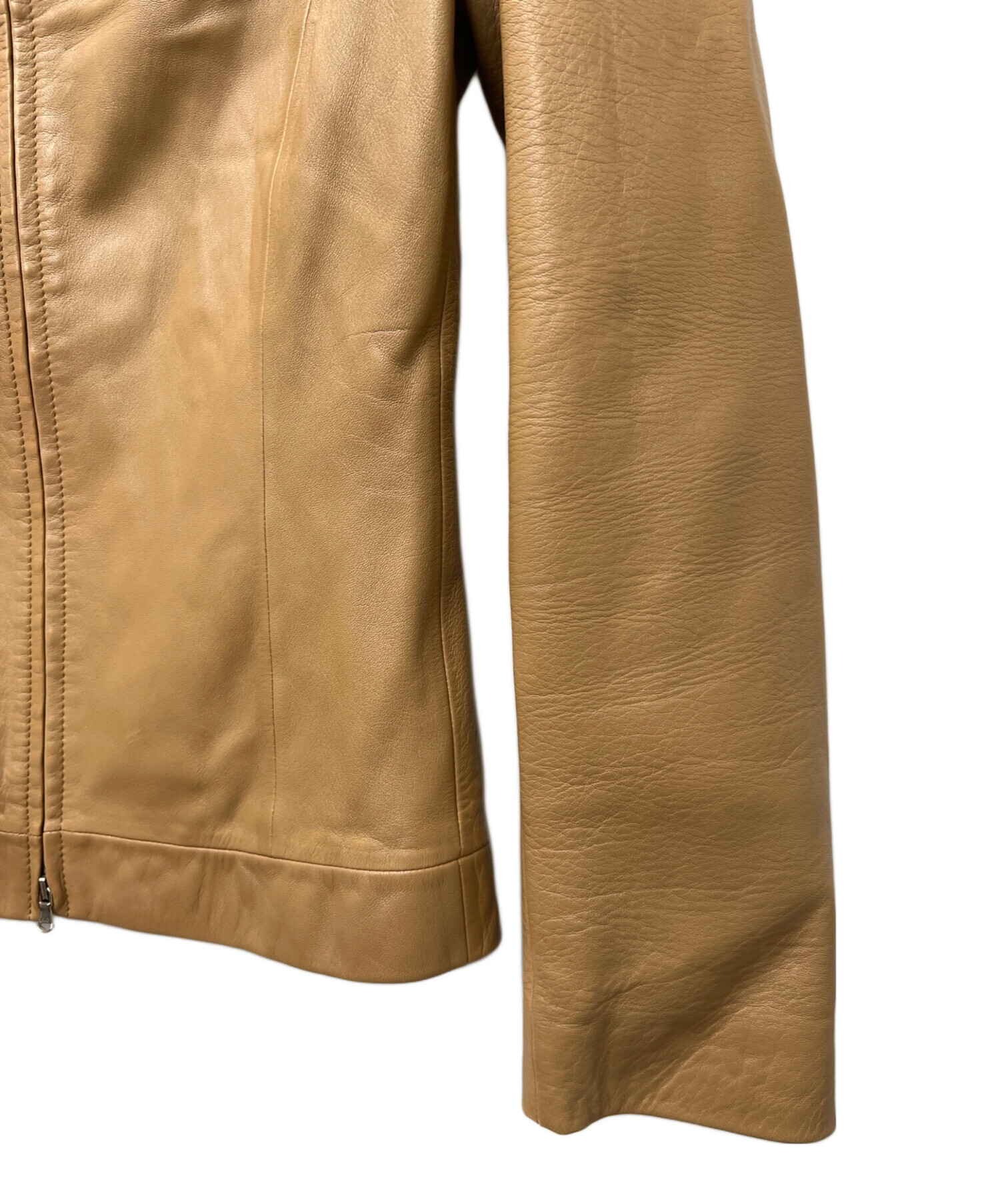 中古・古着通販】LOEWE (ロエベ) レザージャケット ベージュ サイズ