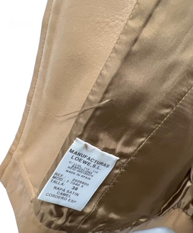 中古・古着通販】LOEWE (ロエベ) レザージャケット ベージュ サイズ