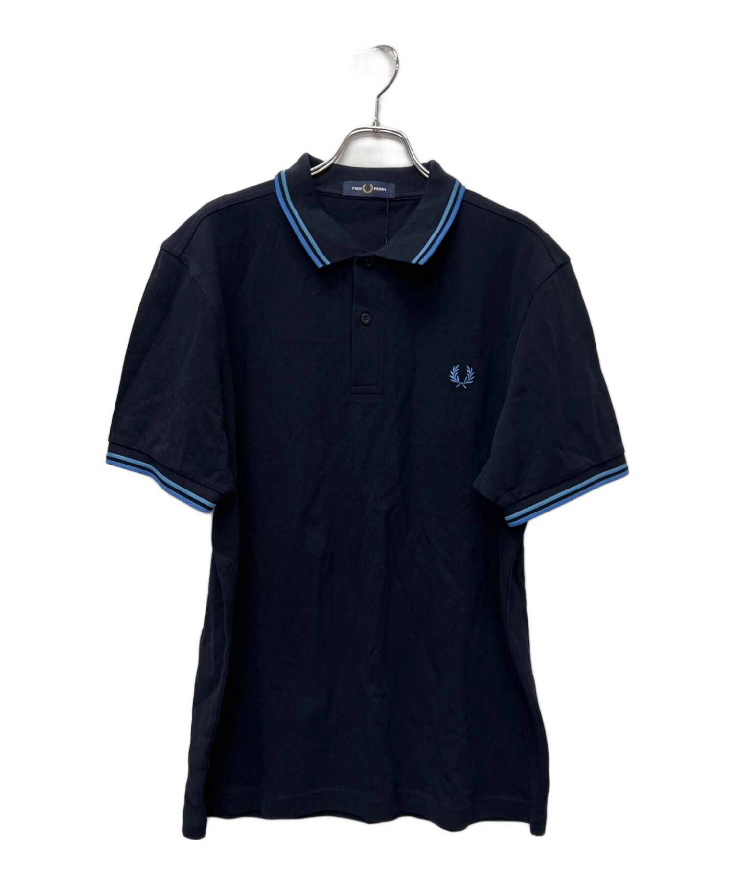 FRED PERRY ネイビー ポロシャツ Lサイズ 中古・古着通販】FRED PERRY (フレッドペリー) ポロシャツ ネイビー