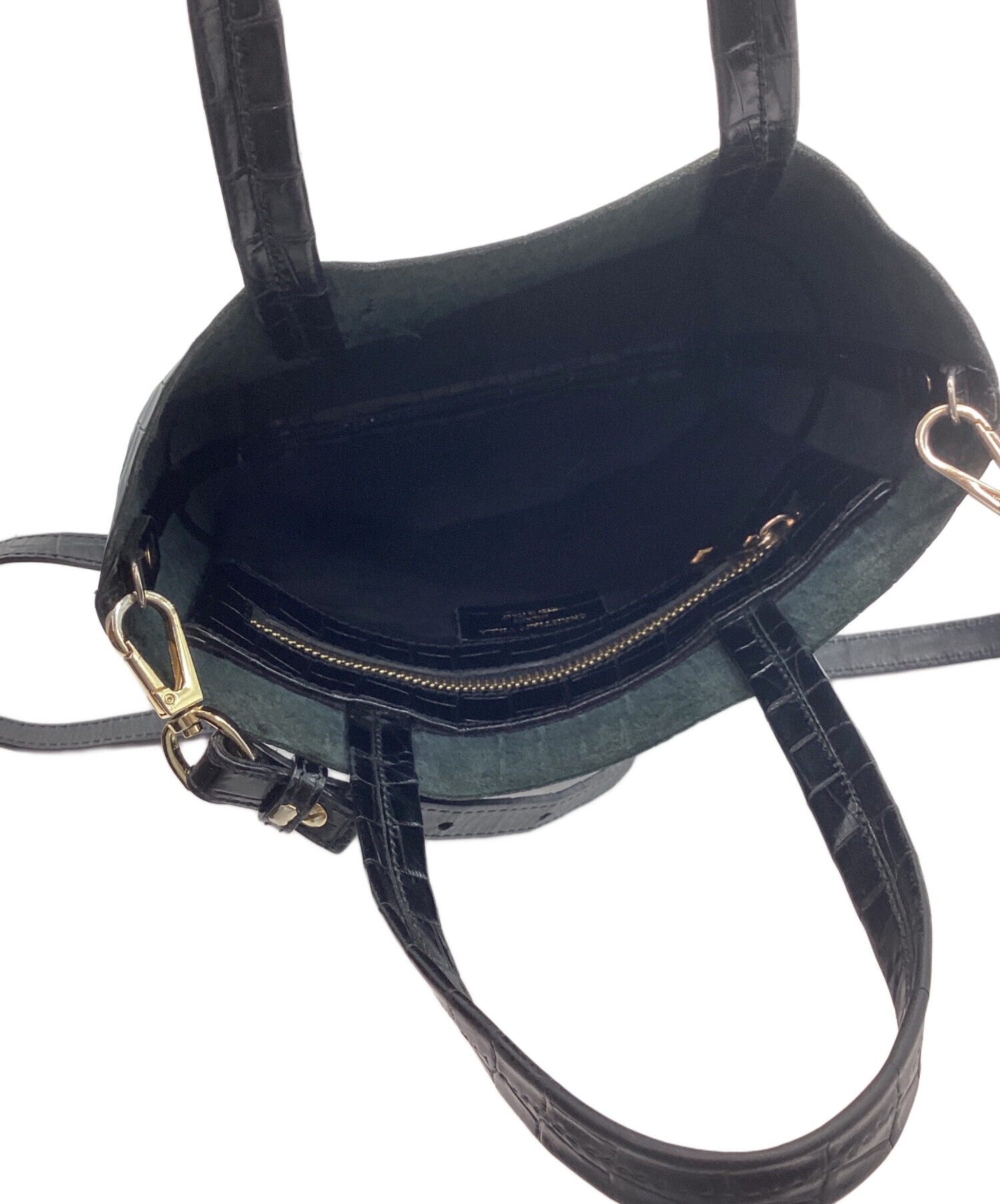 CHRISTIAN VILLA クリスチャンヴィラ ショルダーバッグ - 黒 【古着】【中古】 中古・古着通販】CHRISTIAN VILLA (クリスチャンヴィラ) クロコ型押し