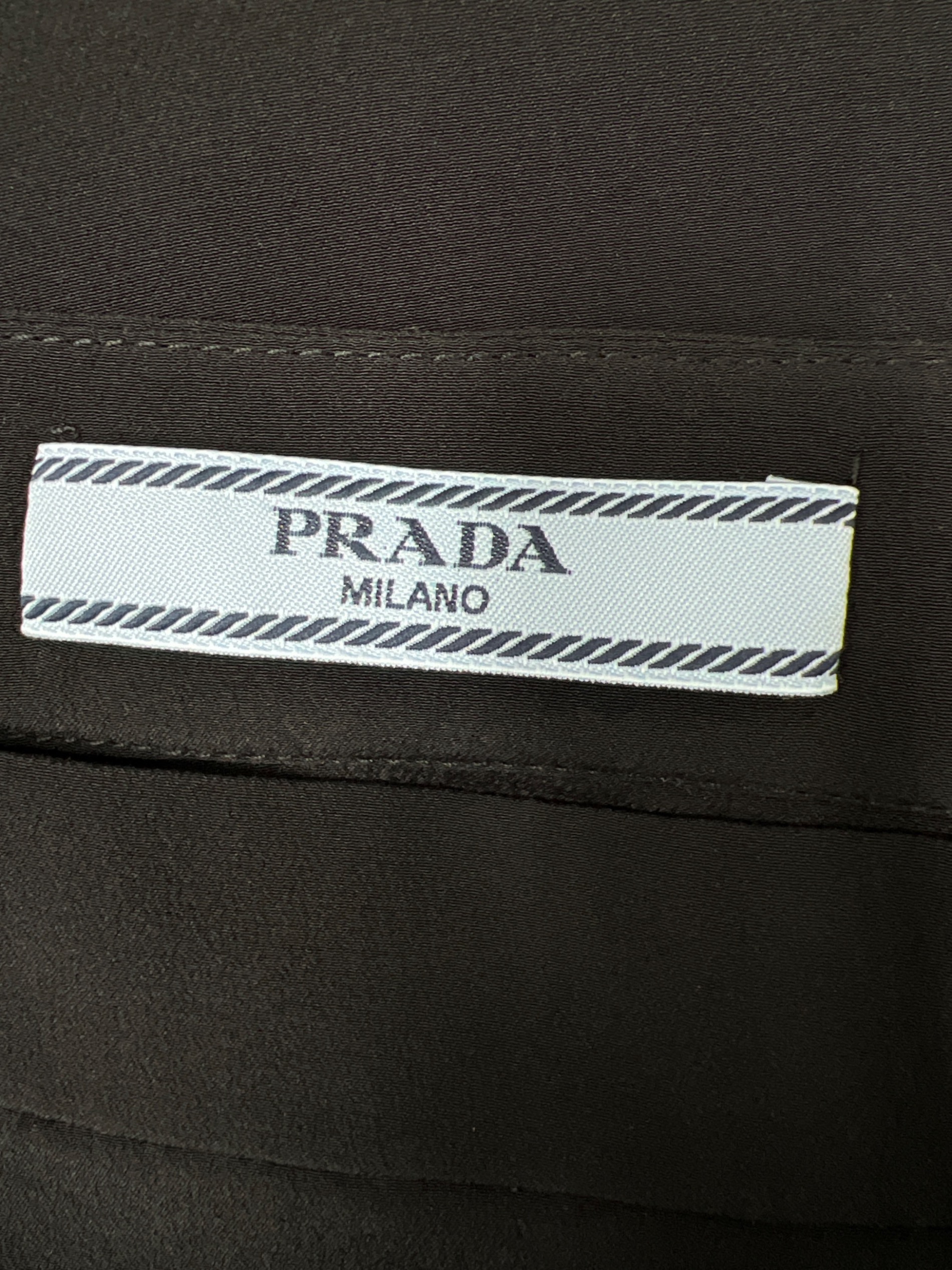 中古・古着通販】PRADA (プラダ) フリル付スカート ブラック サイズ