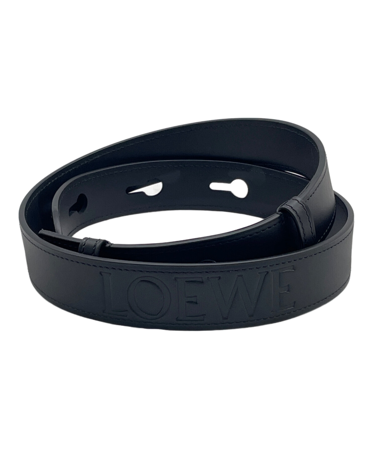 [新品未使用] LOEWE/ロエベ レザーベルト 中古・古着通販】LOEWE (ロエベ) ベルト ブラック サイズ:75/30