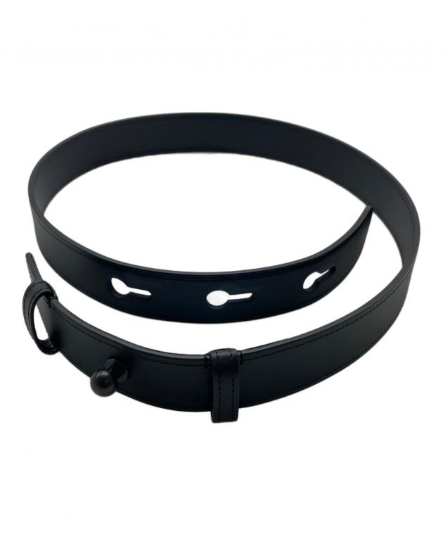 LOEWE ブラックレザーベルト 30-75 中古・古着通販】LOEWE (ロエベ) レザーベルト ブラック サイズ:75