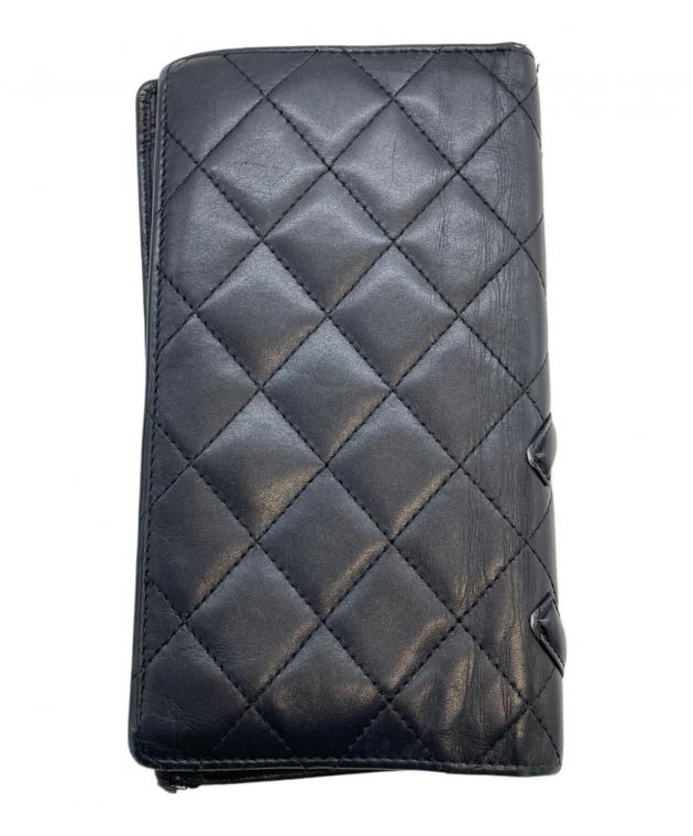 大人気　中古　CHANEL シャネル　ブラック キルティング 長財布 中古・古着通販】CHANEL (シャネル) 長財布 ブラック｜ブランド・古着