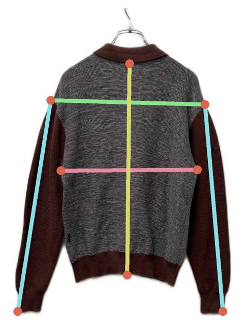 中古・古着通販】BoTT (ボット) Marled Knit Polo グレー×ブラウン