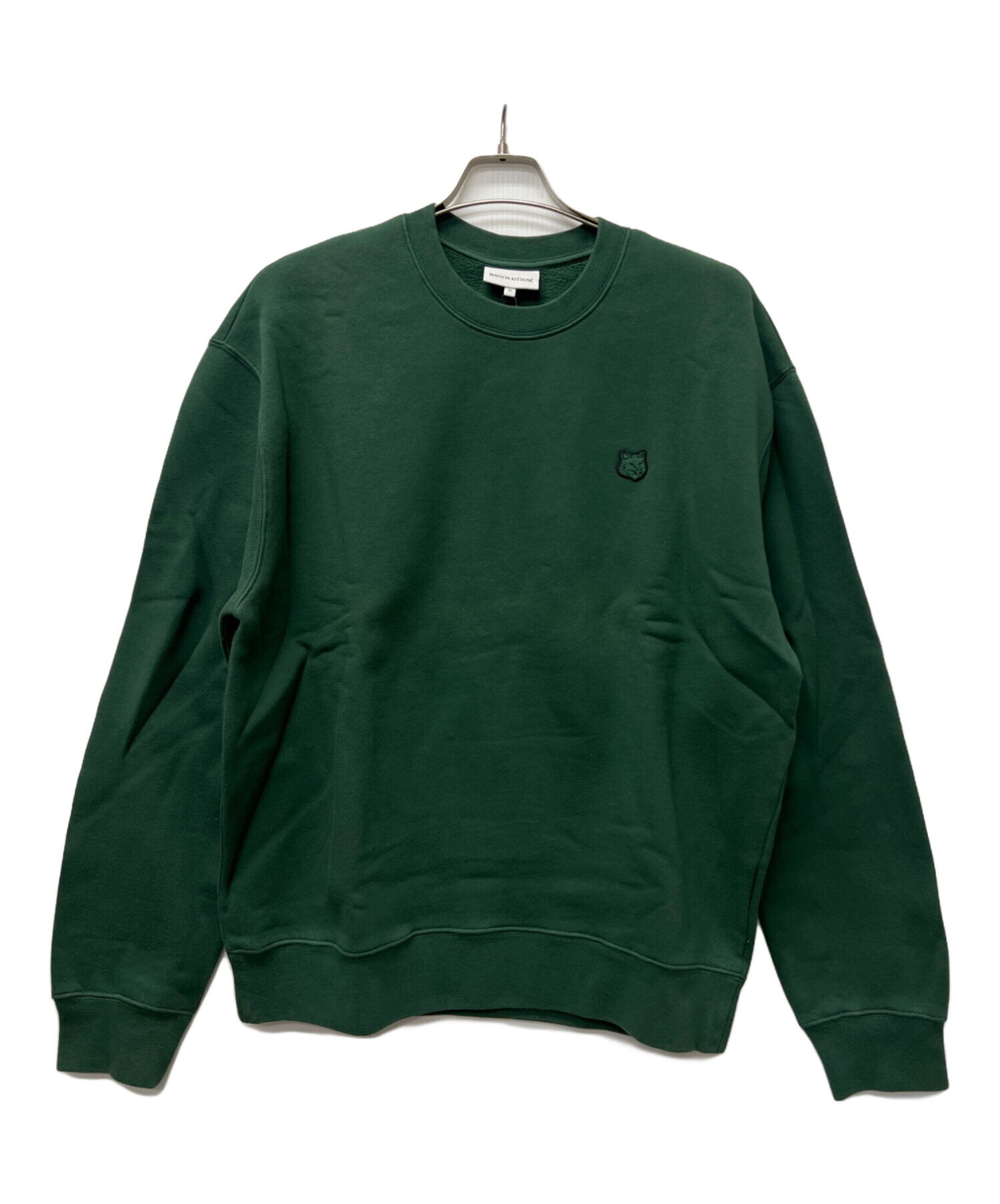 MAISON KITSUNÉ グリーン クルーネック トレーナー 中古・古着通販】maison kitsune (メゾンキツネ) クルーネック