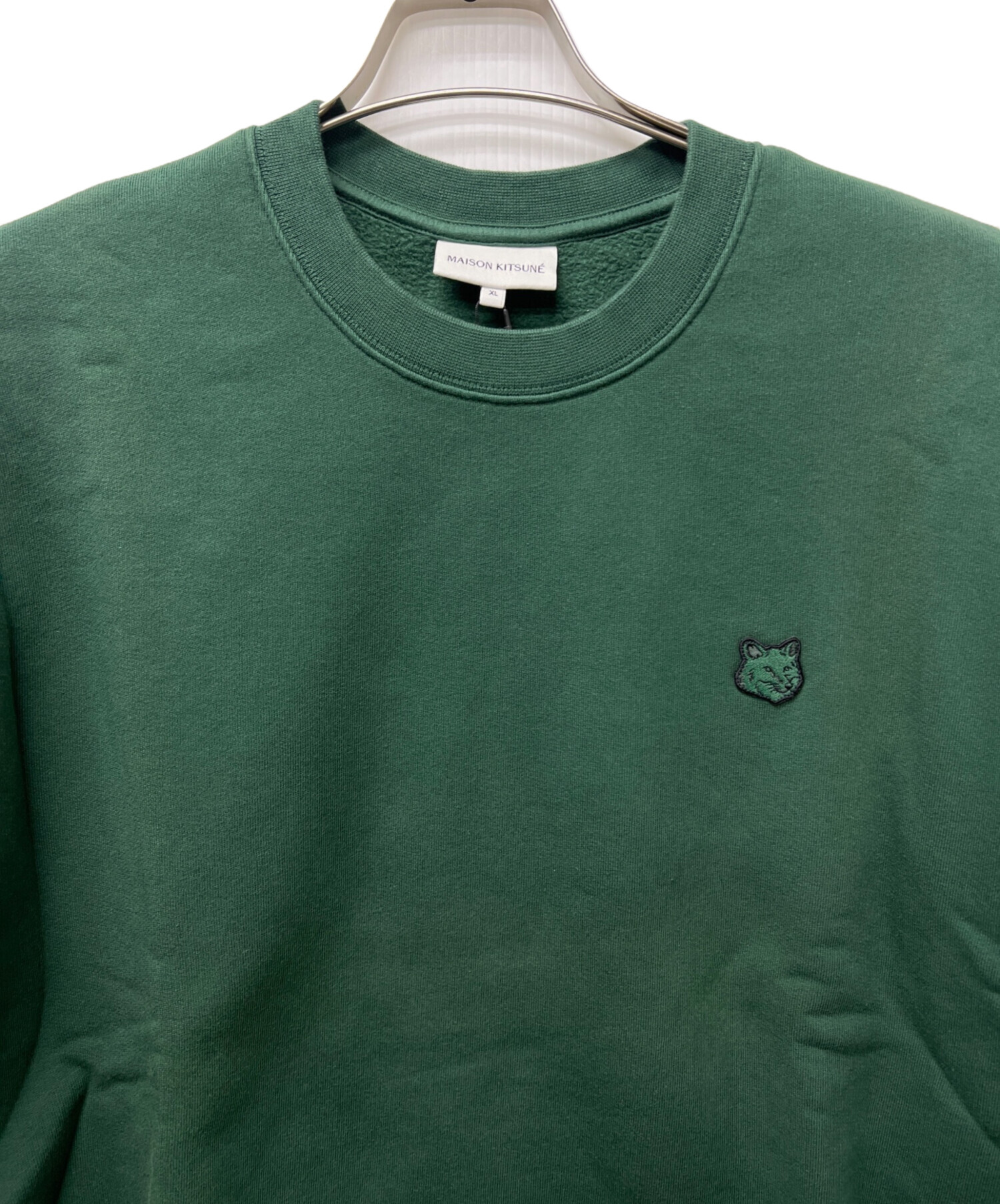 MAISON KITSUNÉ グリーン クルーネック トレーナー 中古・古着通販】maison kitsune (メゾンキツネ) クルーネック