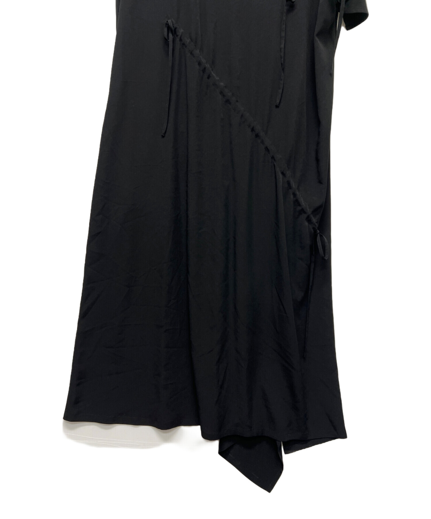 中古・古着通販】Y's (ワイズ) シャーリングドレス ブラック サイズ:2