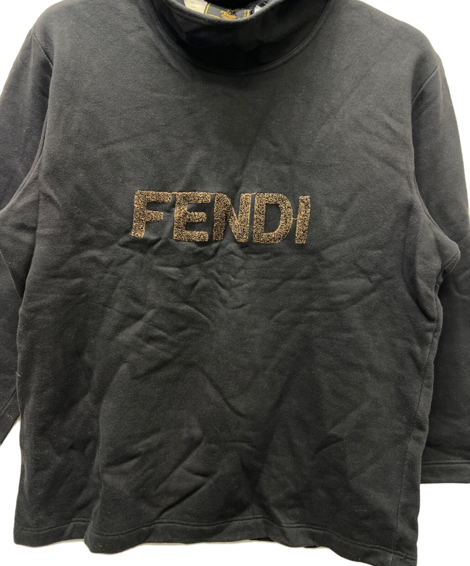中古・古着通販】FENDI (フェンディ) 裏起毛ロゴパーカー ブラック 