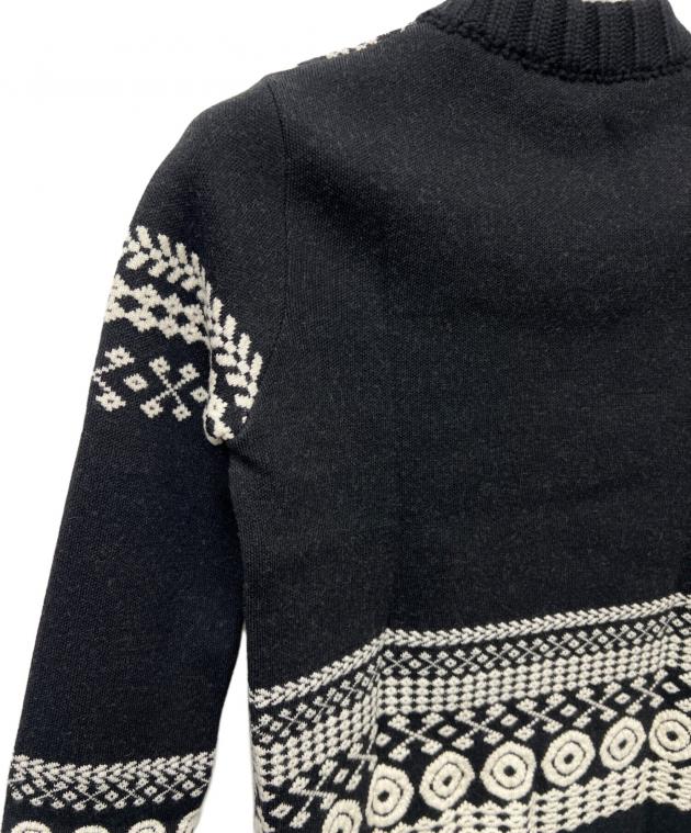 中古・古着通販】Chloe (クロエ) 厚手カーディガン ブラック×ホワイト