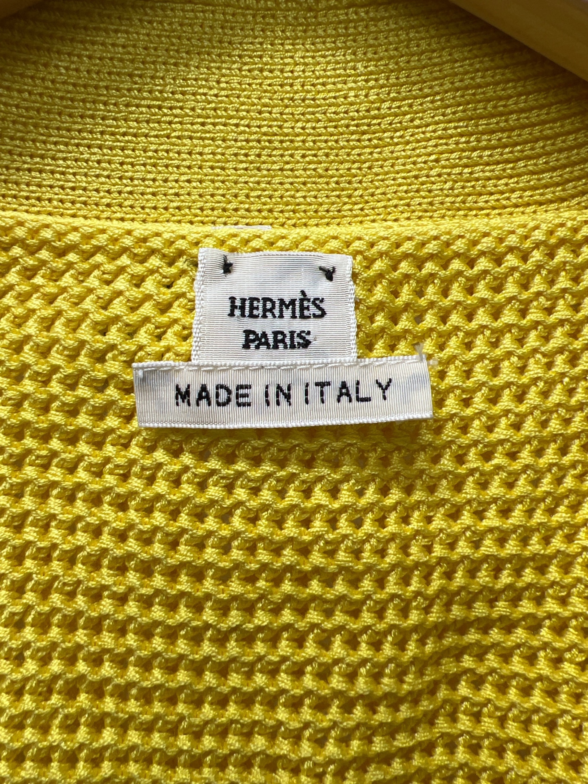 中古・古着通販】HERMES (エルメス) 薄手カーディガン イエロー サイズ