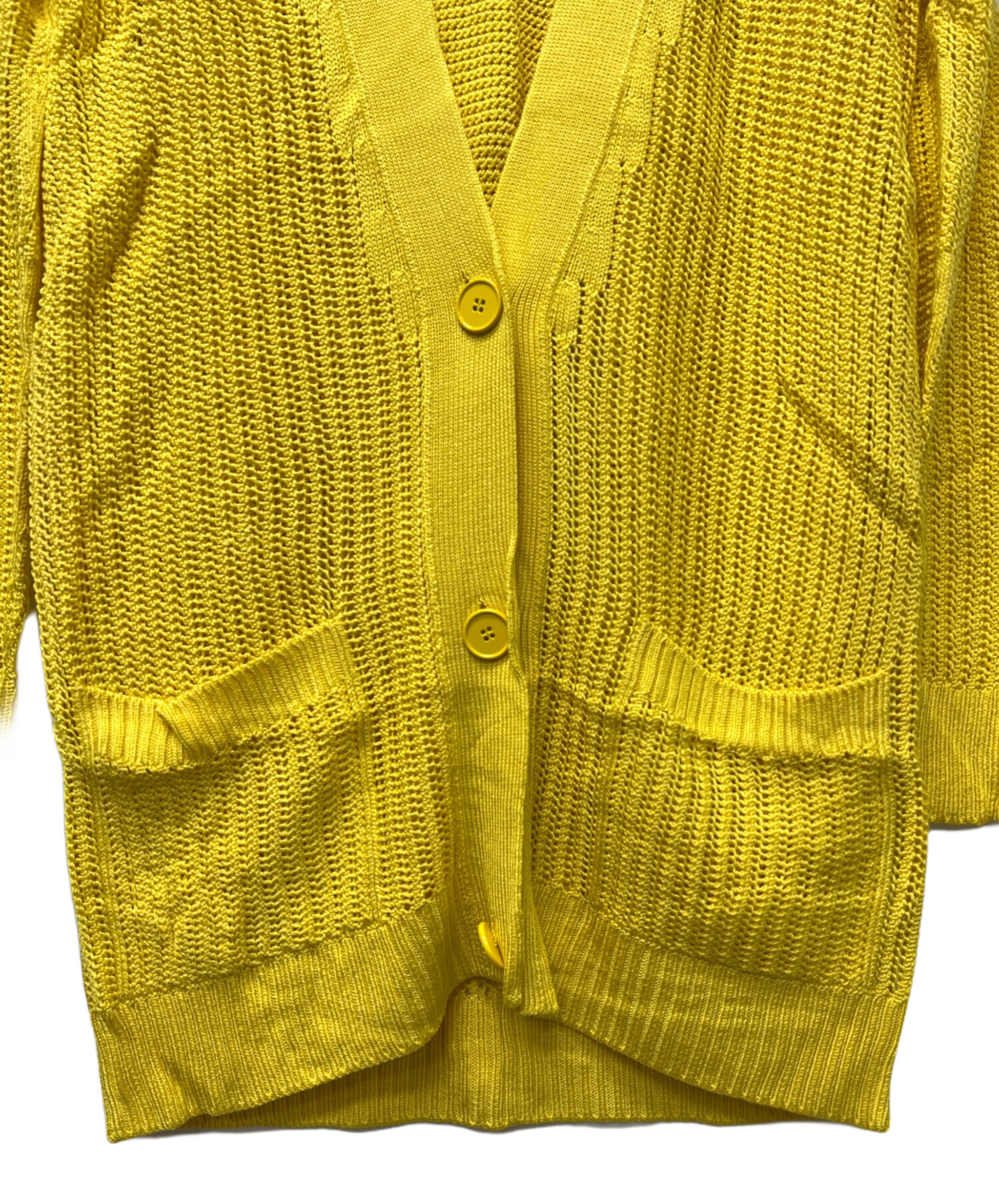 中古・古着通販】HERMES (エルメス) 薄手カーディガン イエロー サイズ