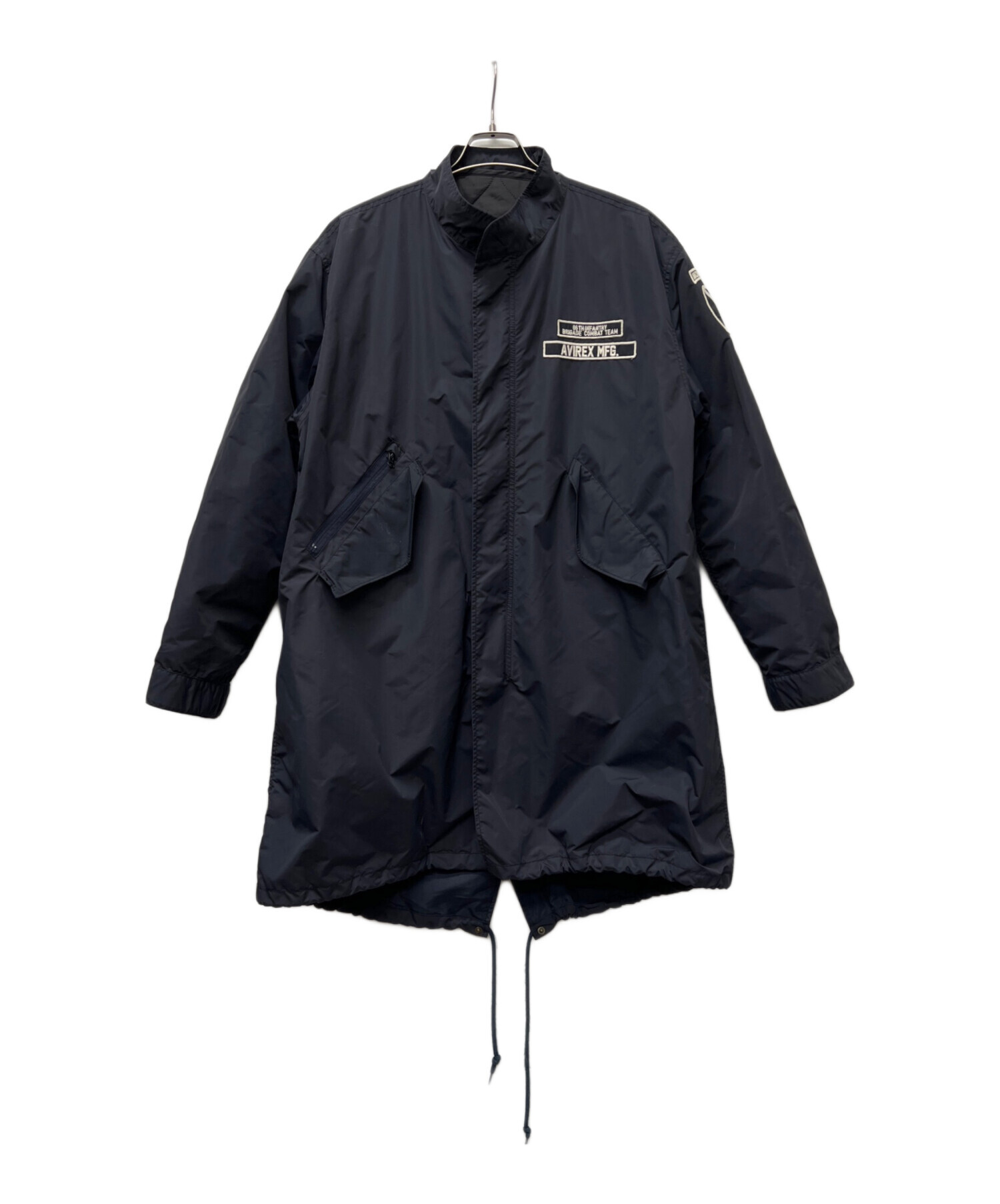 【匿名配送】AVIREX　モッズコート　ミリタリー・ストリート系　ブラック　L 中古・古着通販】AVIREX (アヴィレックス) モッズコート ネイビー
