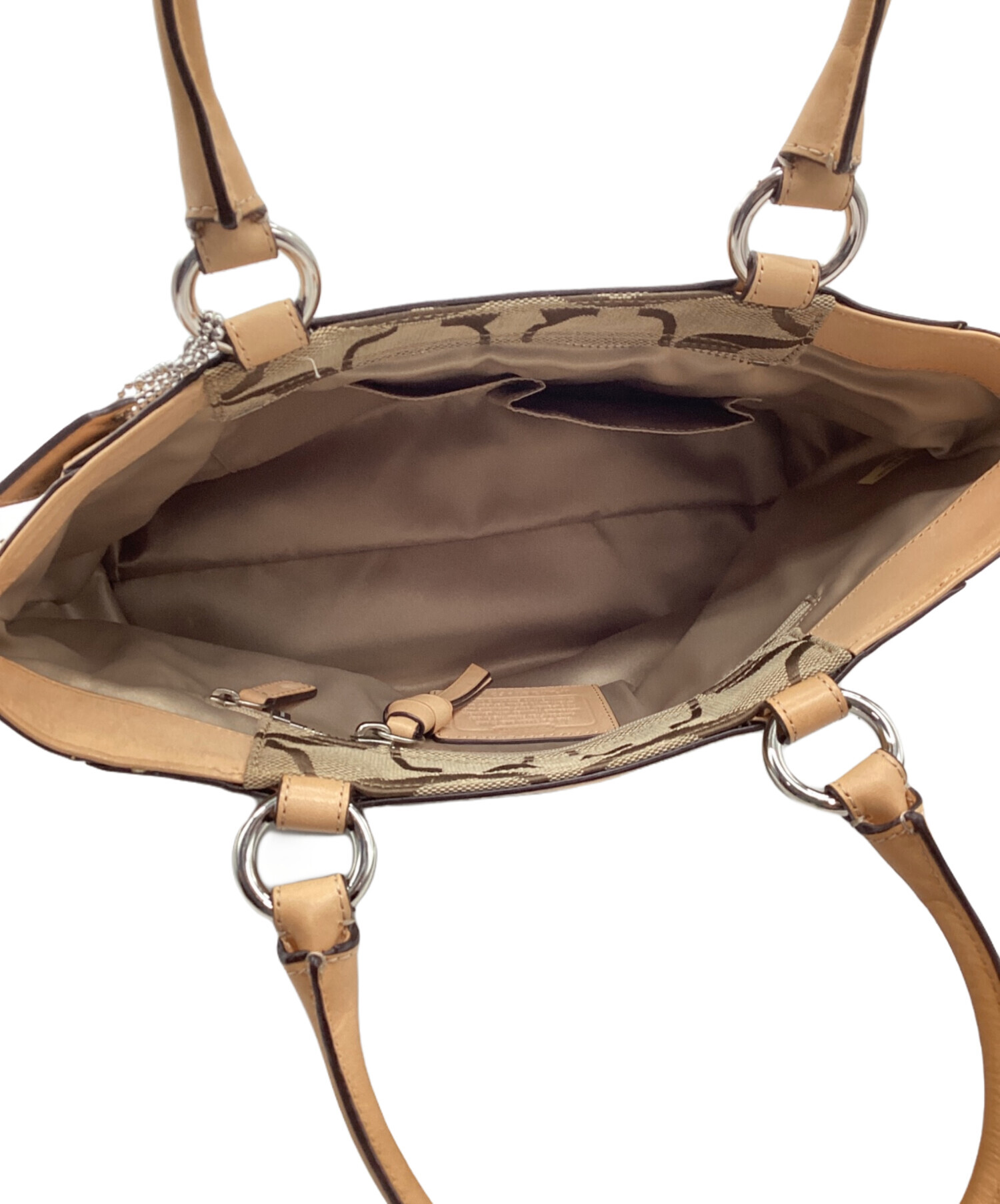 中古・古着通販】COACH (コーチ) ハンドバッグ ベージュ｜ブランド