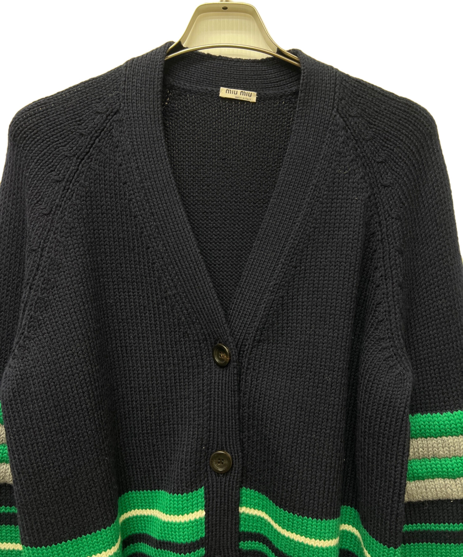 中古・古着通販】MIU MIU (ミュウミュウ) ニットカーディガン ネイビー