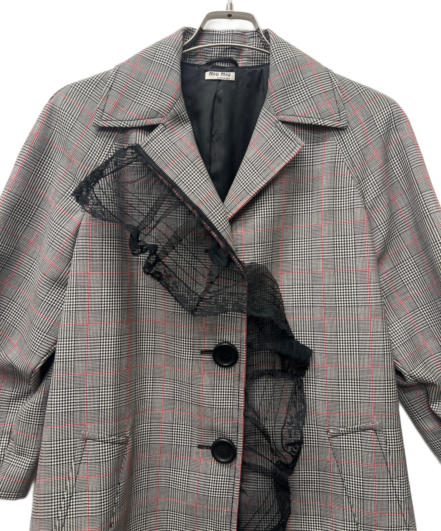 中古・古着通販】MIU MIU (ミュウミュウ) コート グレー サイズ:36