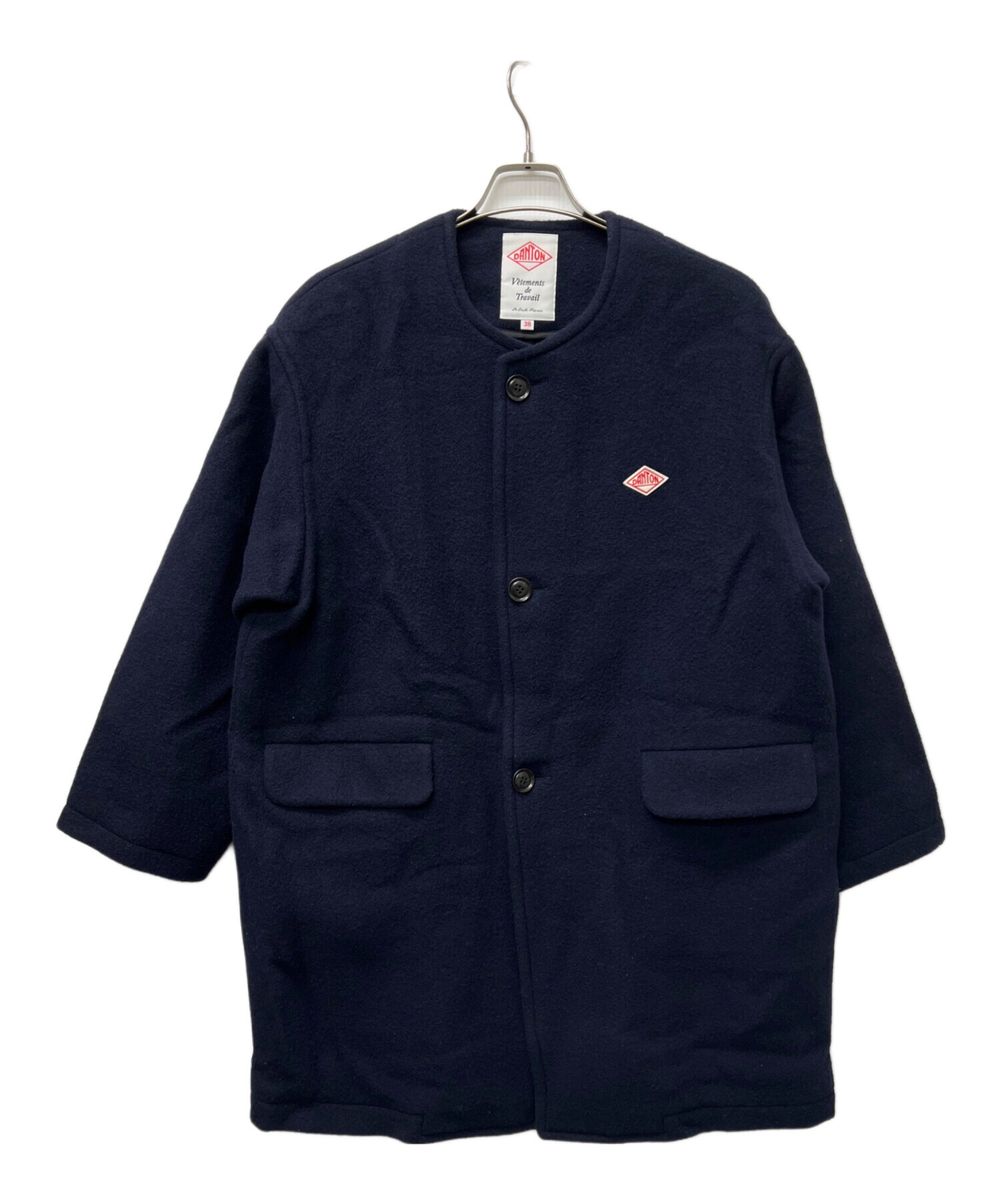 中古・古着通販】DANTON (ダントン) WOOL LIGHT PILE ノーカラーロング 