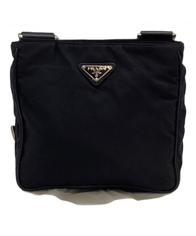 美品譲渡 PRADA ブラック ショルダーバッグ 中古・古着通販】PRADA (プラダ) ショルダーバッグ ブラック｜ブランド