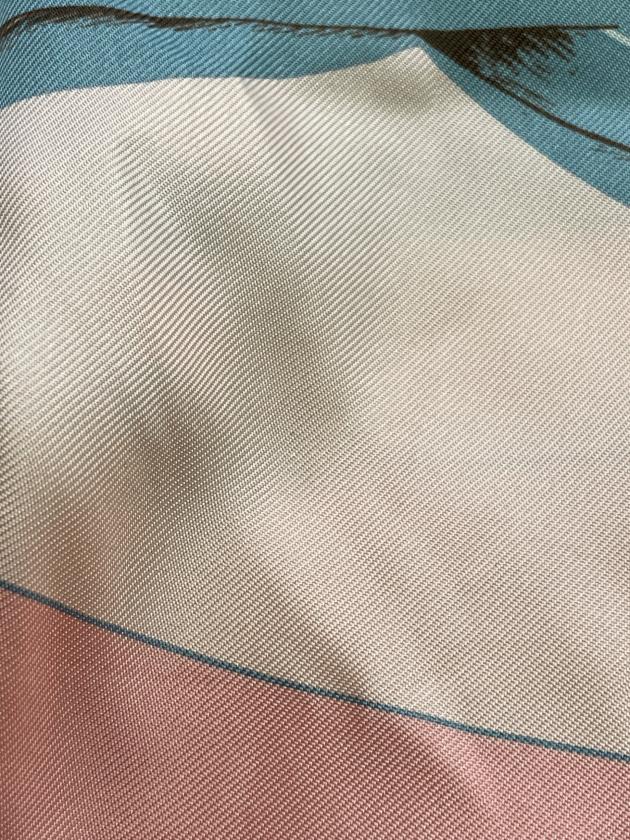 中古・古着通販】HERMES (エルメス) スカーフ ピンク×スカイブルー