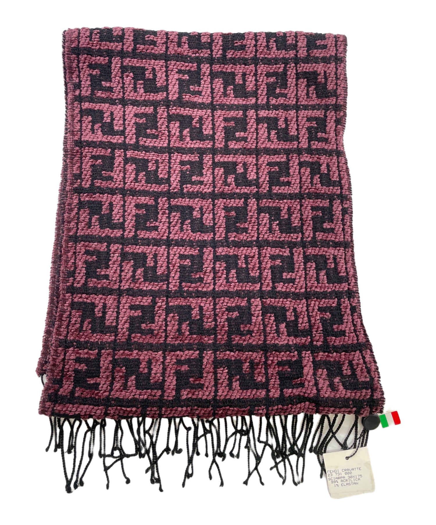 FENDI マフラー　ワインレッド　used vintage 中古・古着通販】FENDI (フェンディ) マフラー レッド×ブラック