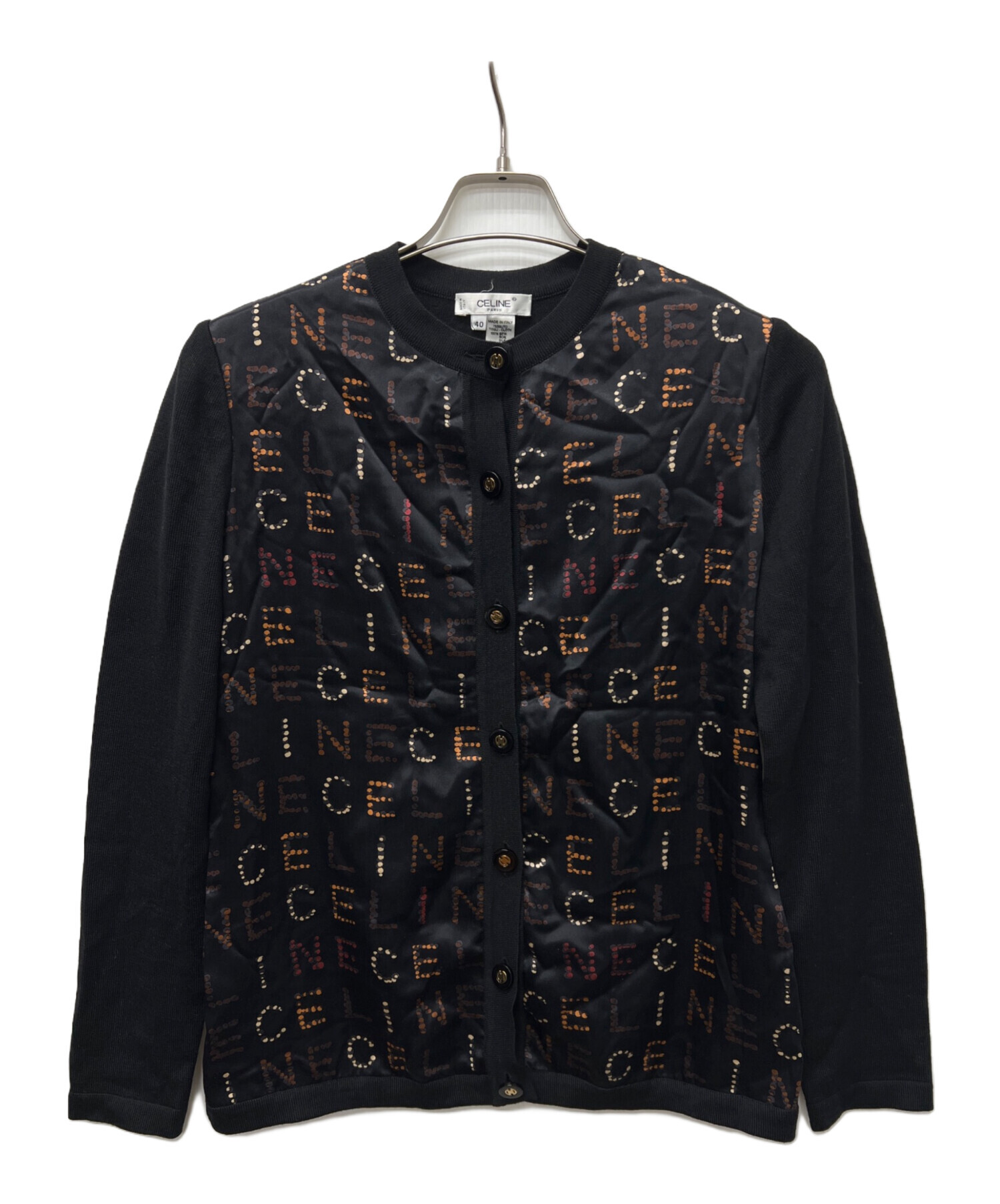 CELINE ブラック カーディガン 中古・古着通販】CELINE (セリーヌ) 薄手カーディガン ブラック サイズ