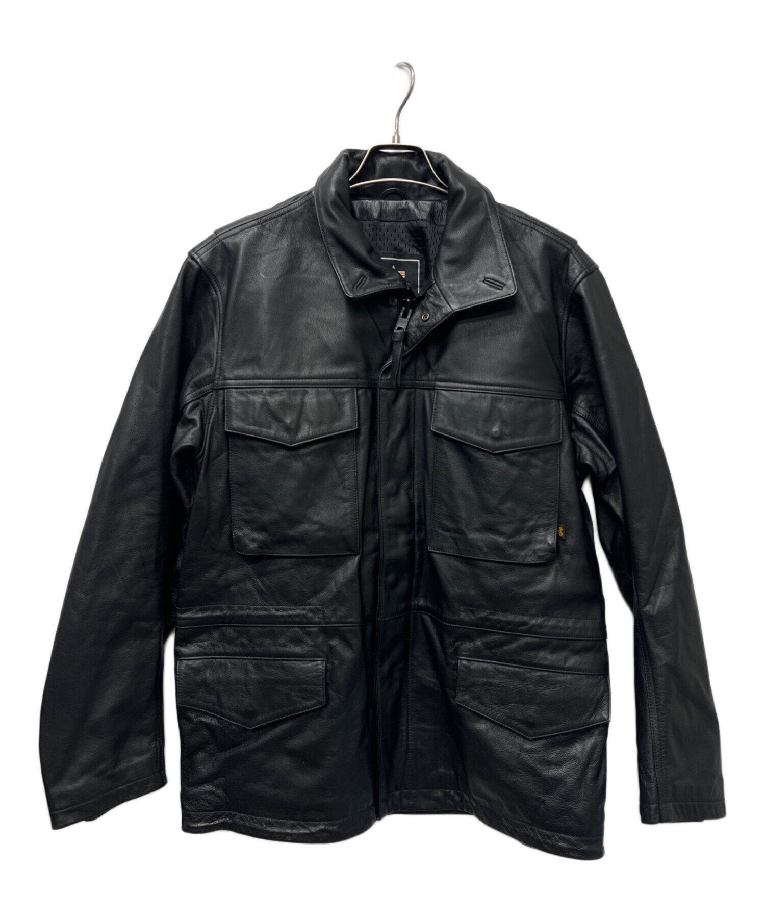 中古・古着通販】ALPHA (アルファ) レザージャケット ブラック サイズ