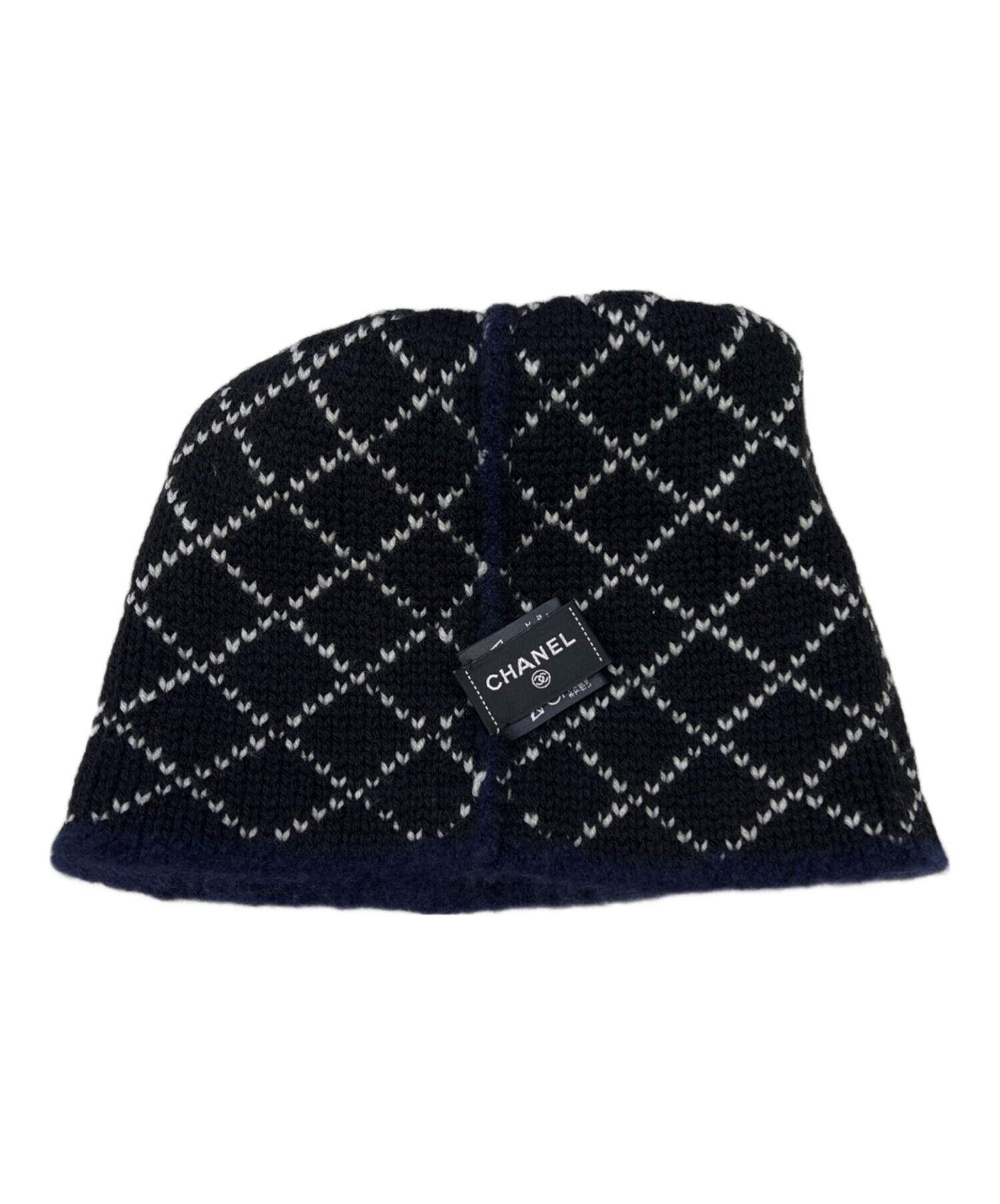 シャネル　ニット帽　ネイビー 中古・古着通販】CHANEL (シャネル) ニット帽 ネイビー｜ブランド