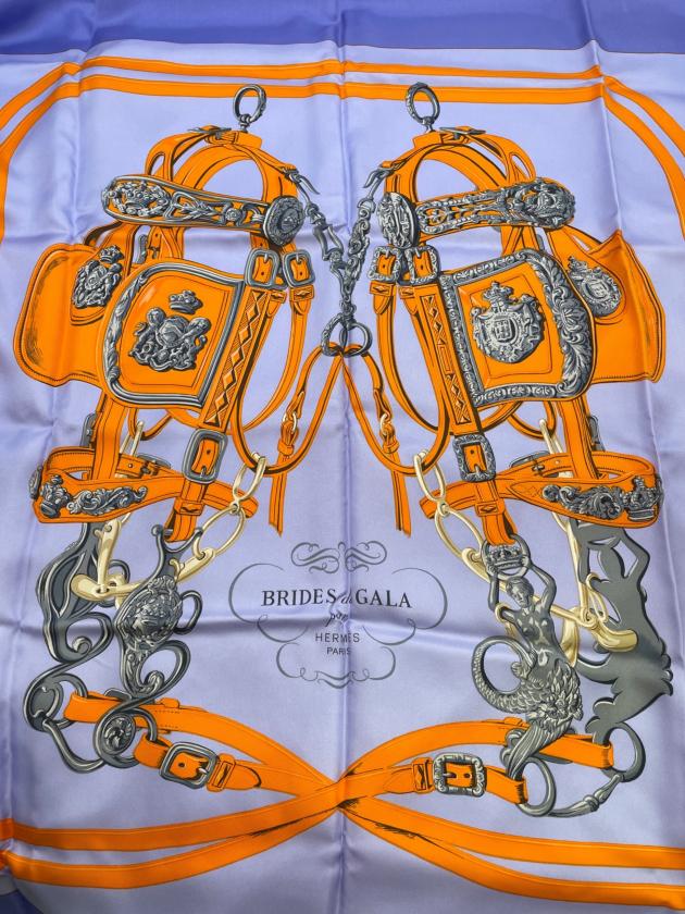 中古・古着通販】HERMES (エルメス) シルクスカーフ パープル×オレンジ