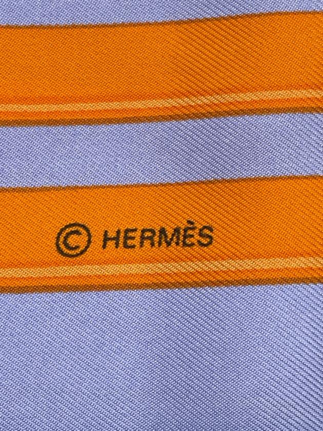 レディース HERMES シルクスカーフ オレンジ/パープル