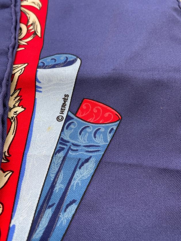 中古・古着通販】HERMES (エルメス) シルクスカーフ ブルー×レッド