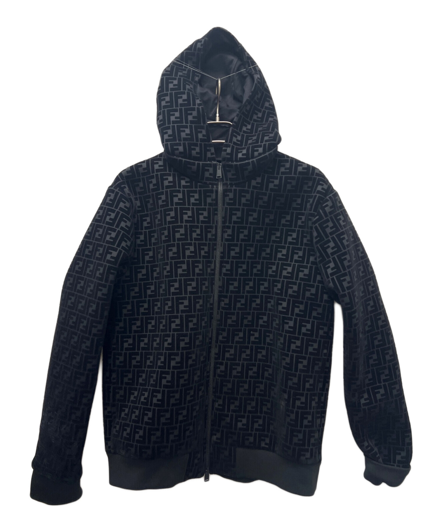 中古・古着通販】FENDI (フェンディ) ズッカ柄ジップパーカー ブラック