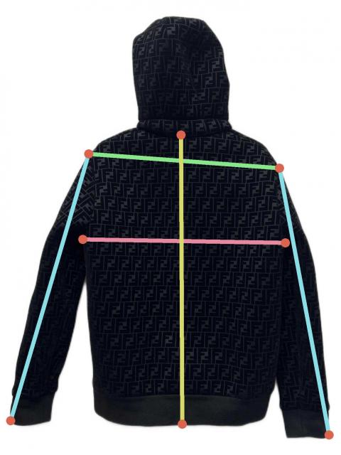 中古・古着通販】FENDI (フェンディ) ズッカ柄ジップパーカー ブラック