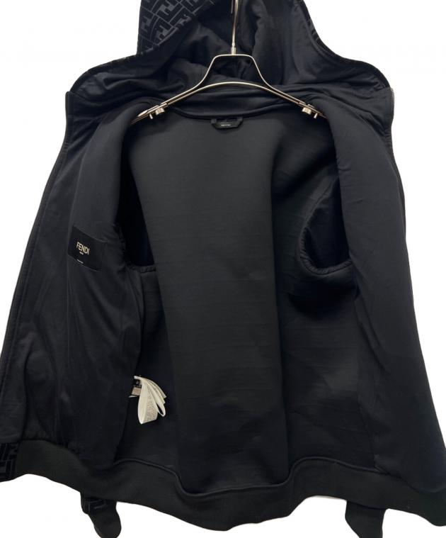 中古・古着通販】FENDI (フェンディ) ズッカ柄ジップパーカー ブラック