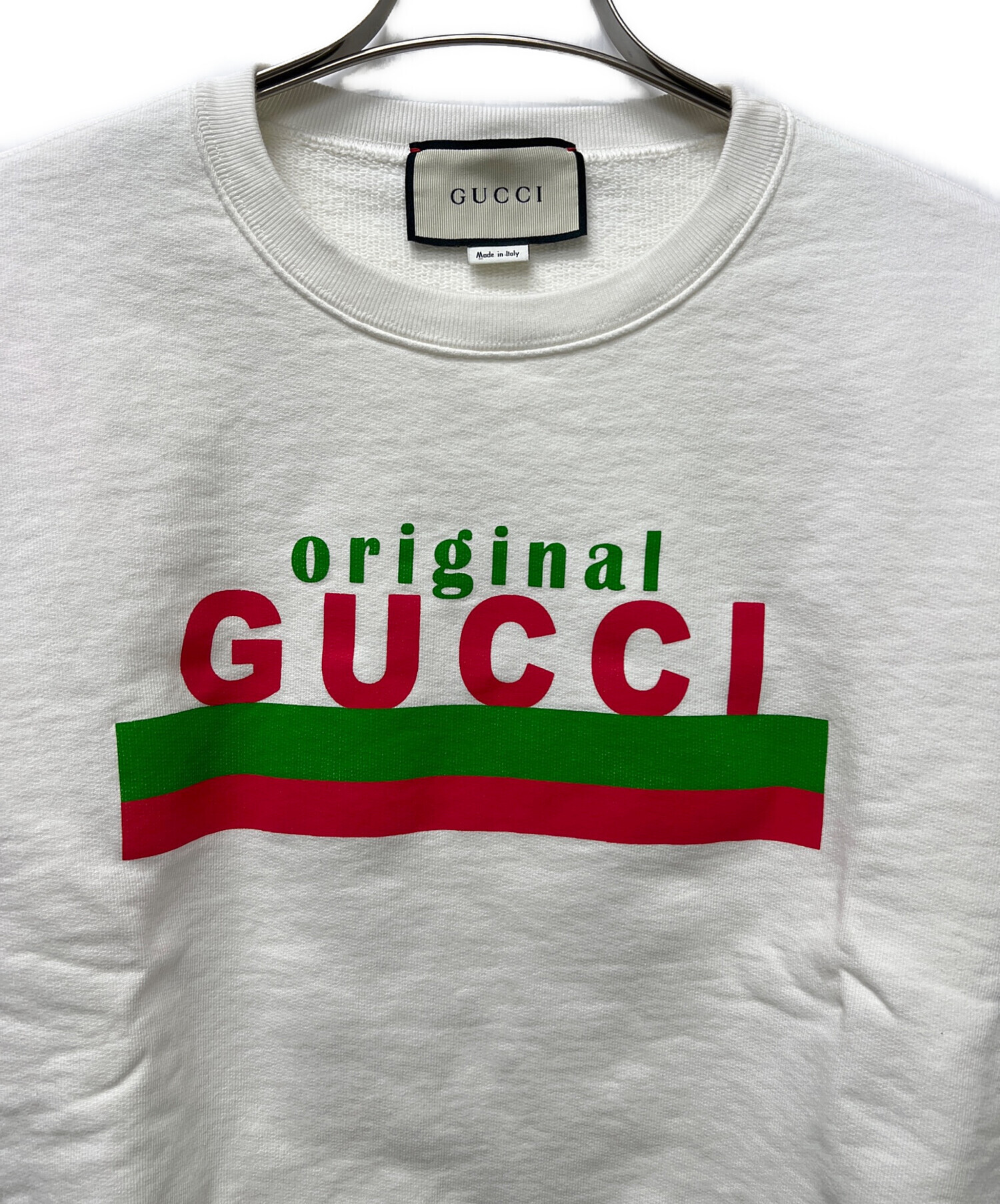 値下げ　新品未使用タグ付き　Gucci グッチ　スウェット　トレーナー 中古・古着通販】GUCCI (グッチ) クルーネックスウェット ホワイト