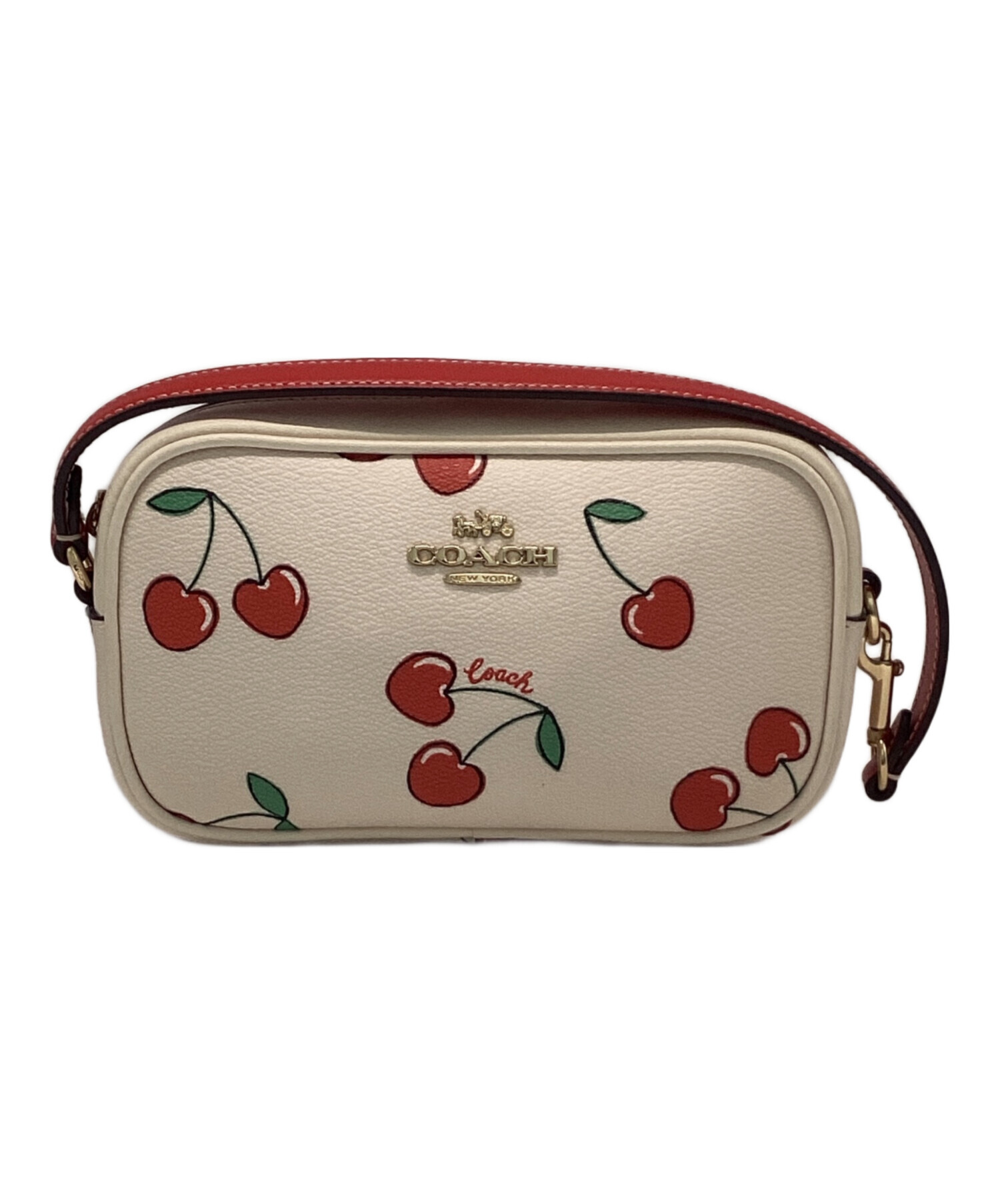 中古・古着通販】COACH (コーチ) ハンドバッグ ホワイト×レッド 