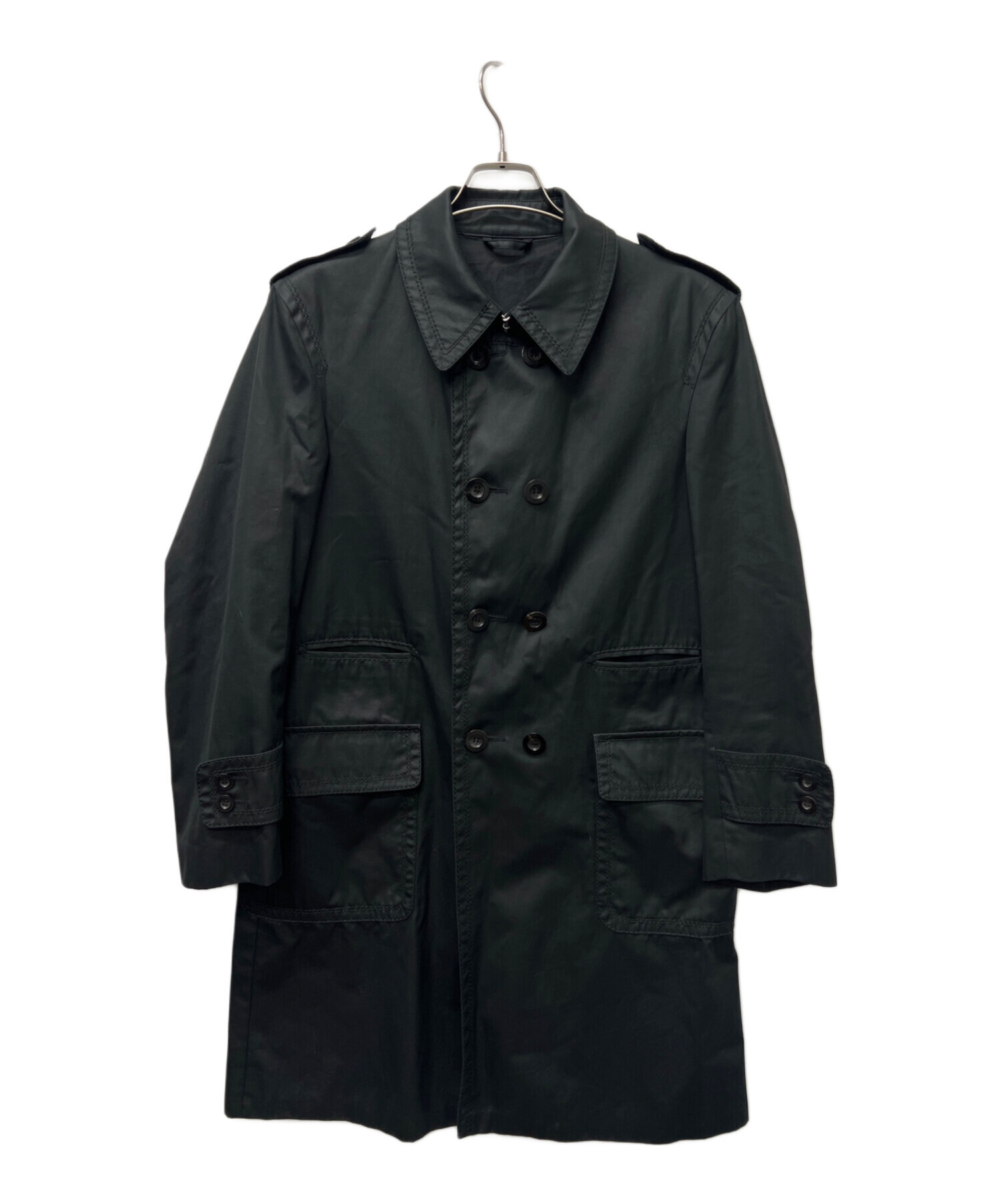 中古・古着通販】GUCCI (グッチ) ステンカラーコート ブラック サイズ