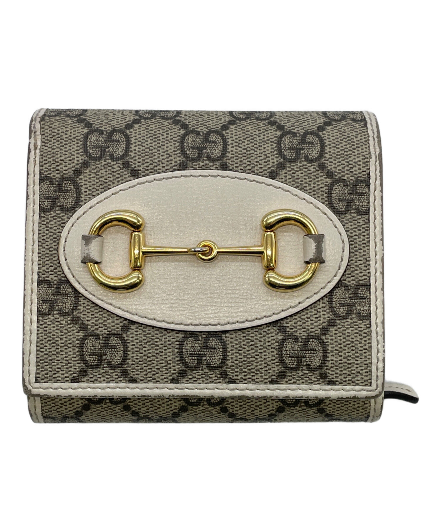 グッチ　二つ折り財布　ホースビット　ブラウン　焦茶 GUCCI（グッチ） 財布 レディース ブランド 二つ折り財布 ホースビット