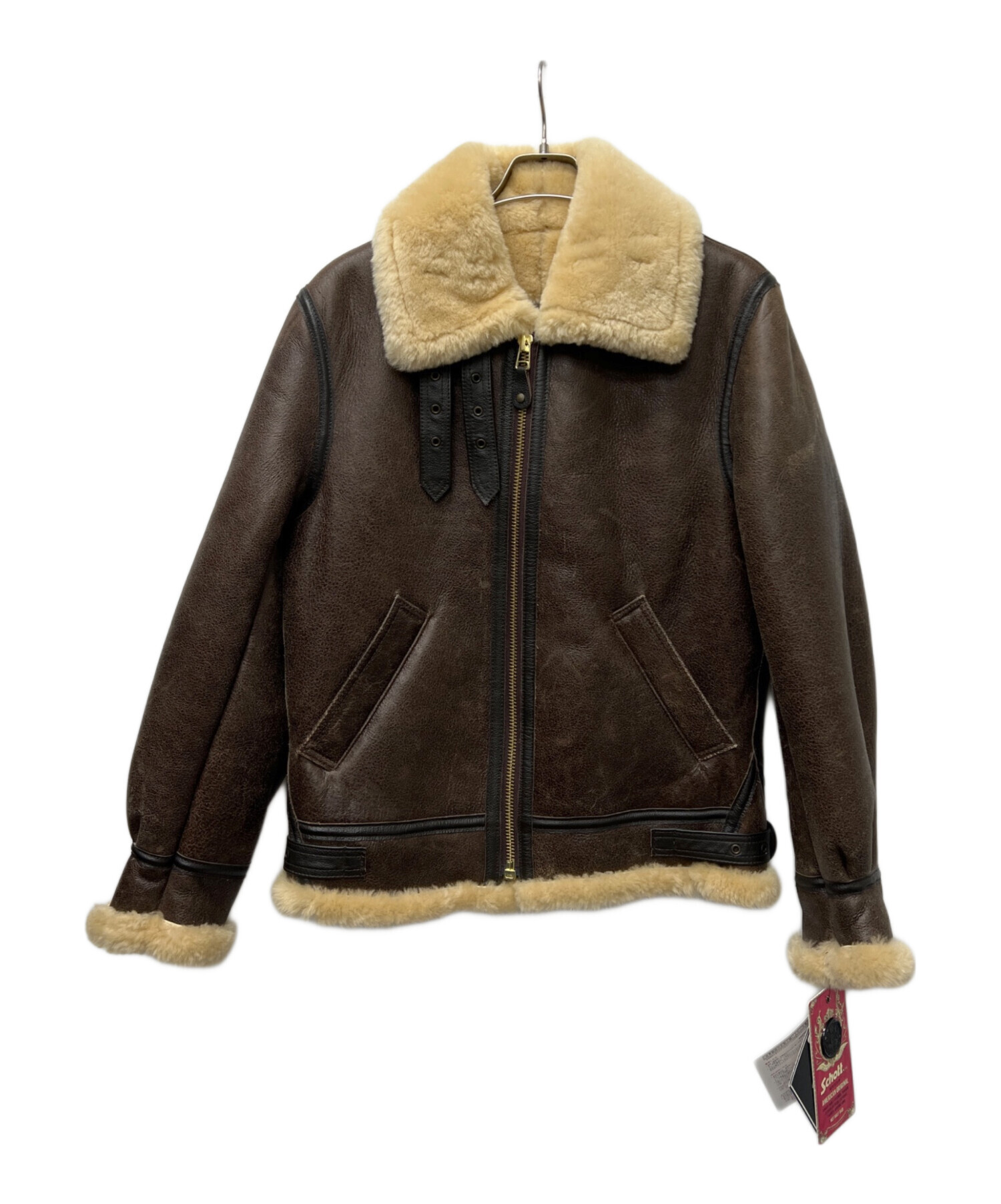 美品　USA製 ショット　 フライトジャケット　リアルムートン　B-3 短丈　M schott（ショット）の「USA製 Schott ショット B-3フライトジャケット