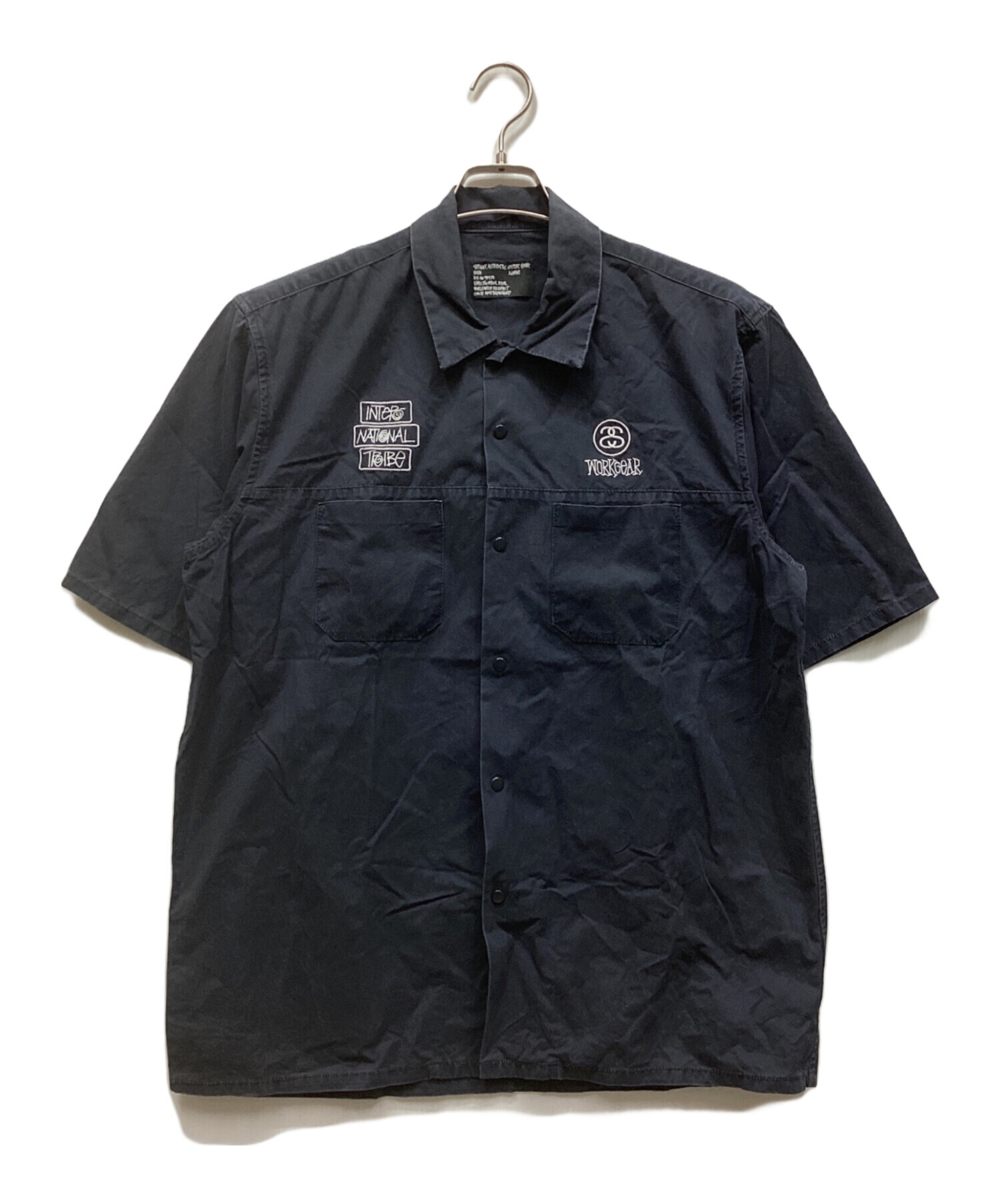 中古・古着通販】stussy (ステューシー) 半袖シャツ ネイビー サイズ:X