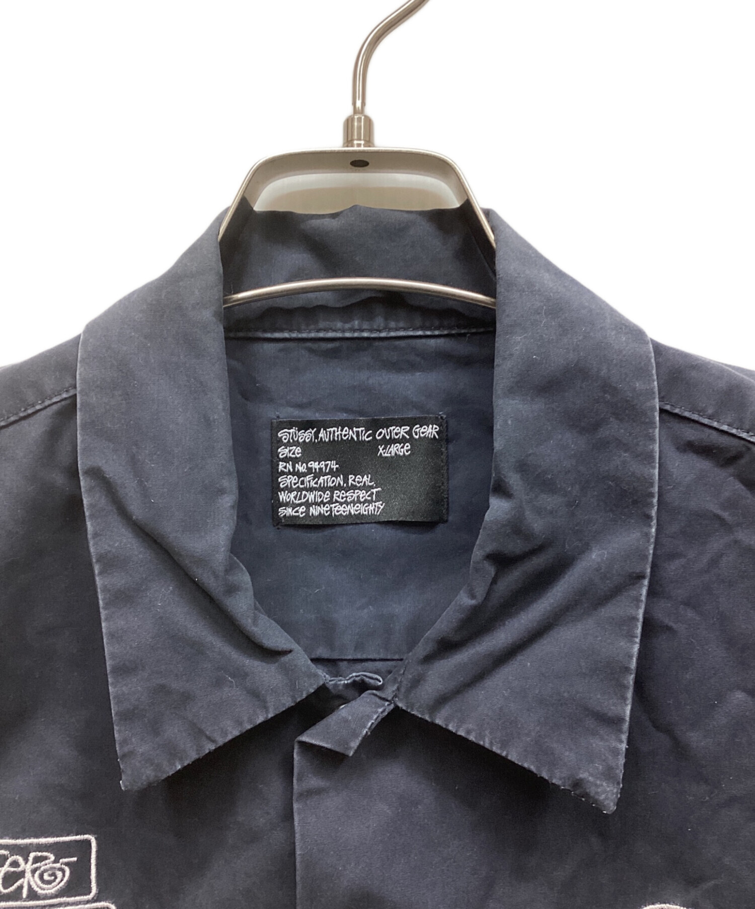 中古・古着通販】stussy (ステューシー) 半袖シャツ ネイビー サイズ:X