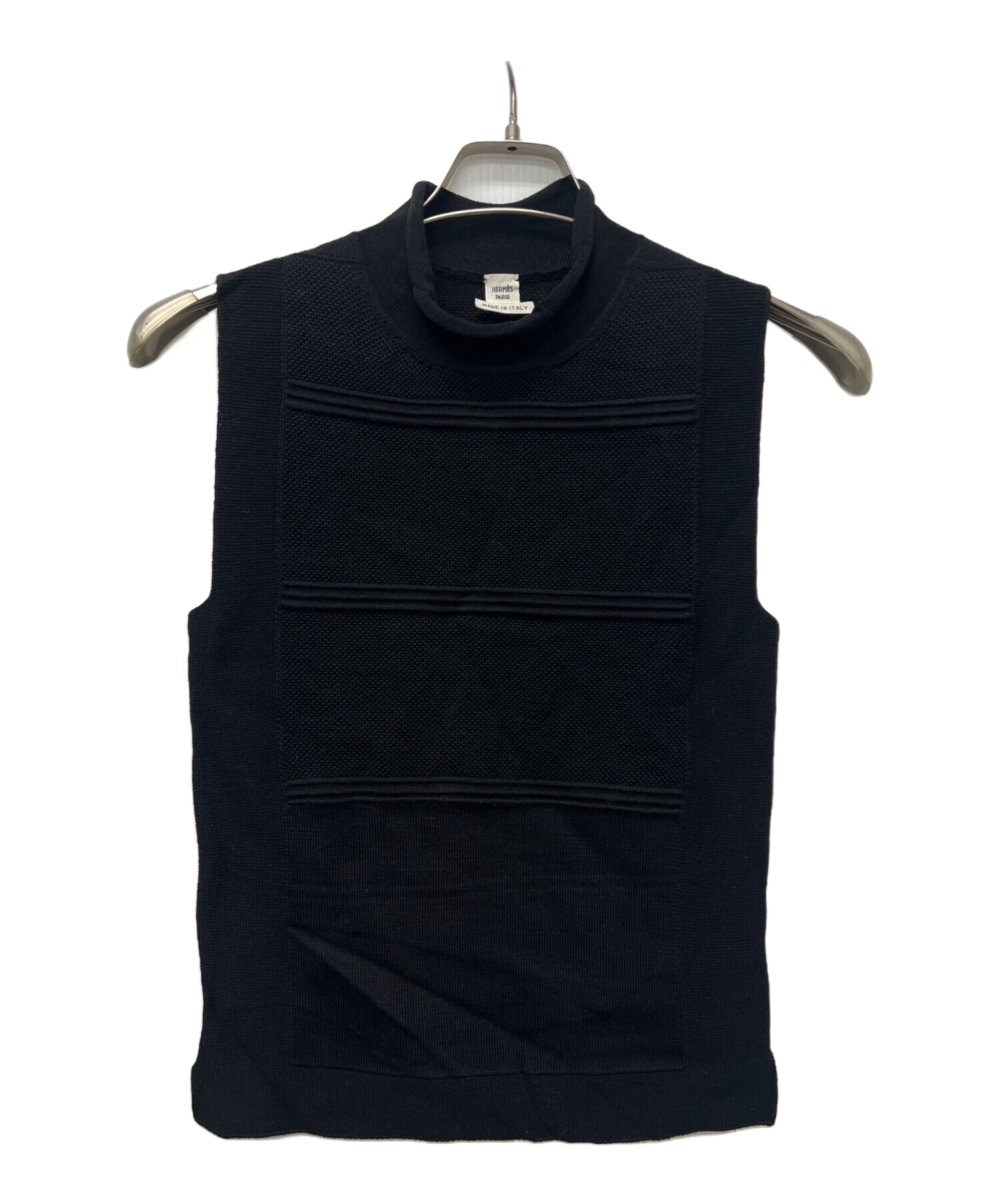 中古・古着通販】HERMES (エルメス) ノースリーブニット ブラック