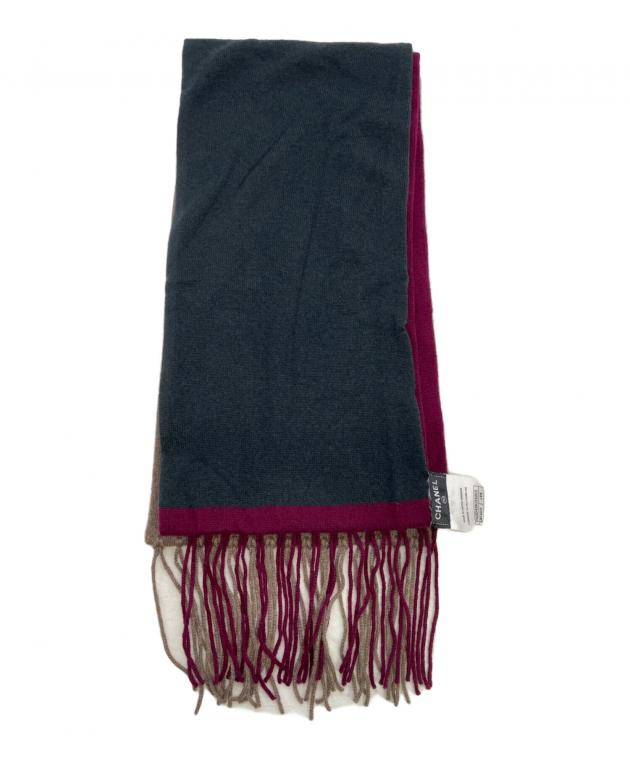 中古・古着通販】CHANEL (シャネル) マフラー レッド×グレー｜ブランド