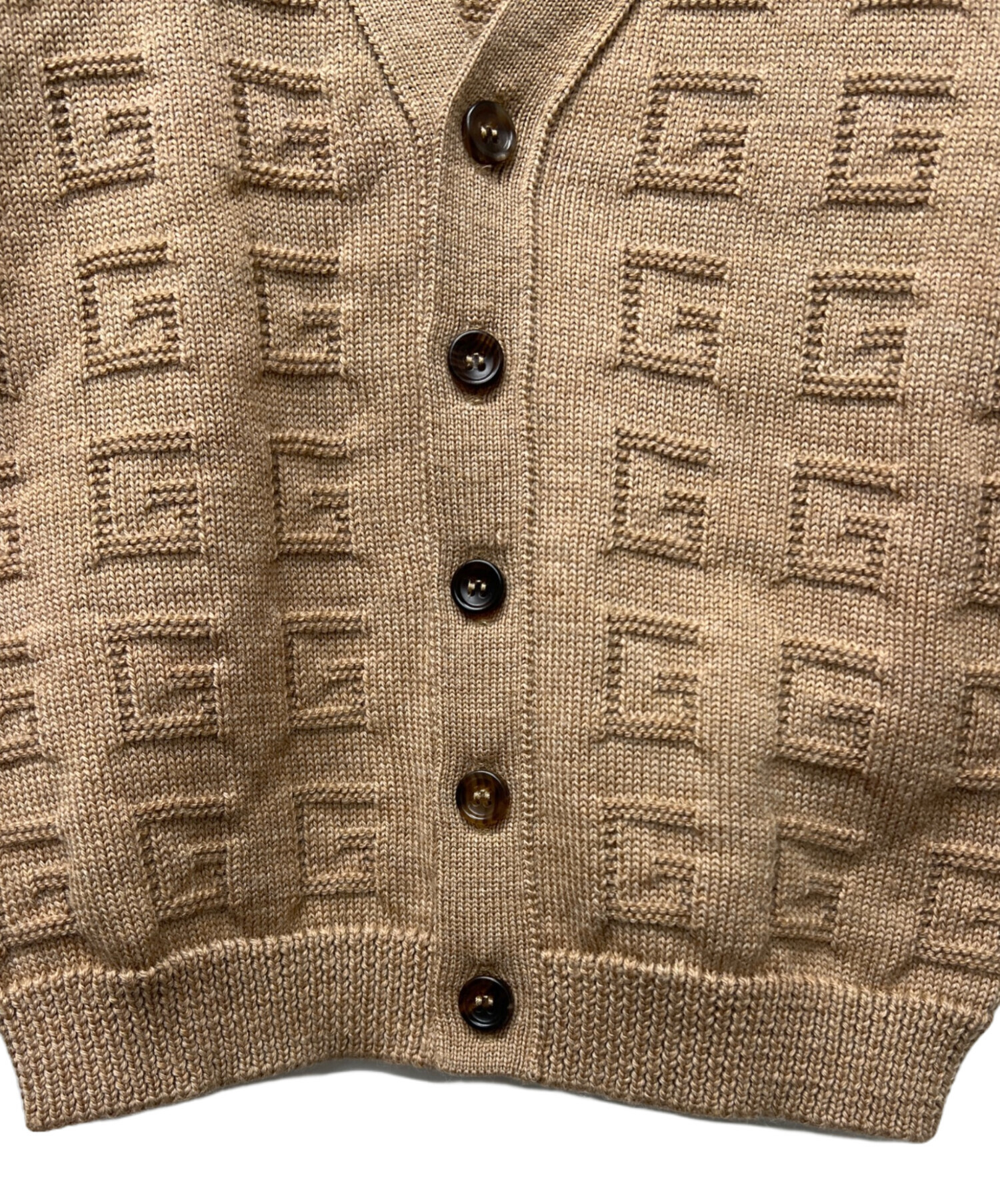 中古・古着通販】GUCCI (グッチ) Vネックカーディガン ベージュ サイズ